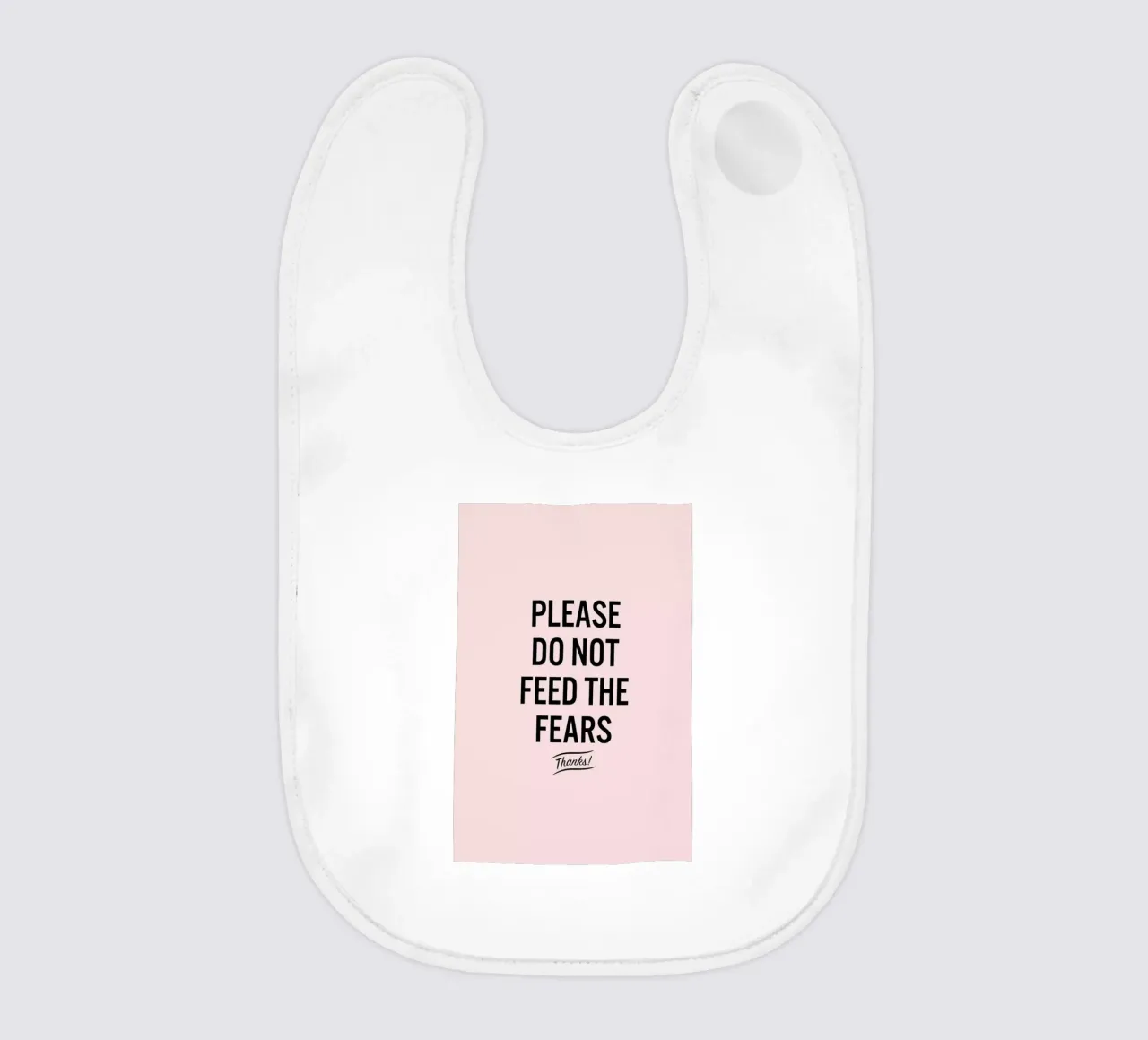 Please Do Not Feed The Fears baby bib by LeDieg