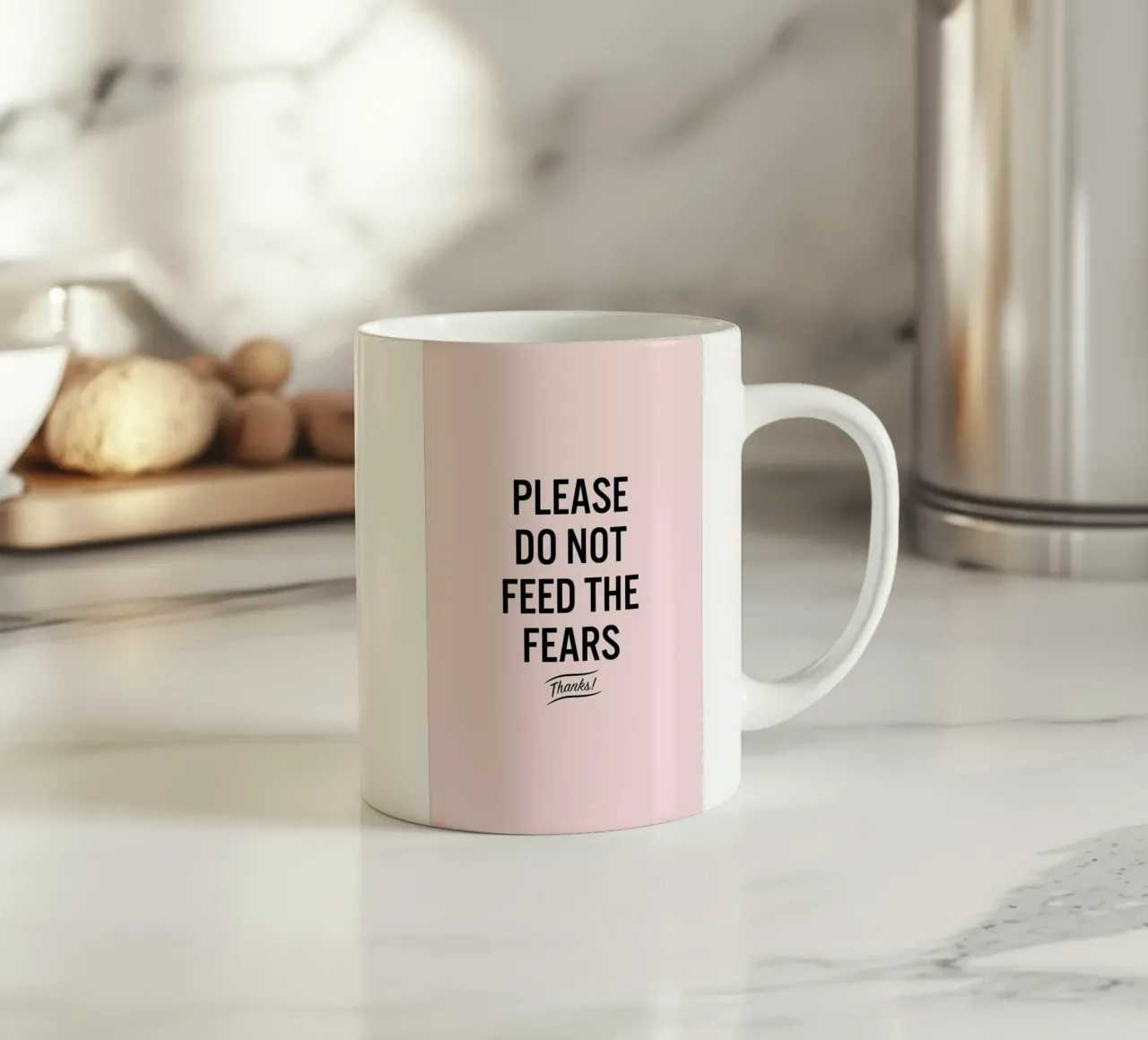 Please Do Not Feed The Fears mug en céramique de LeDieg