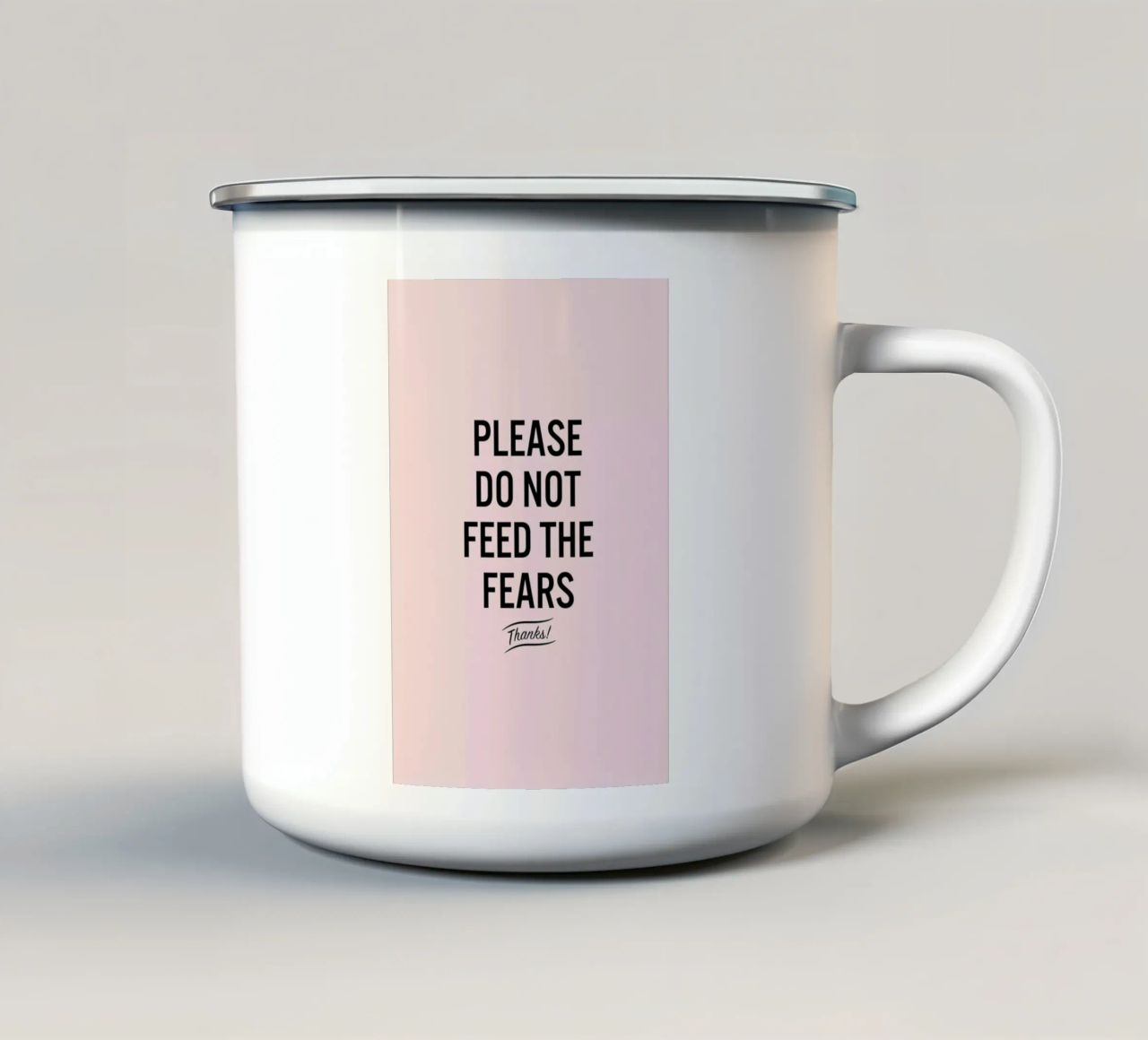 Please Do Not Feed The Fears Emaille Tasse von LeDieg