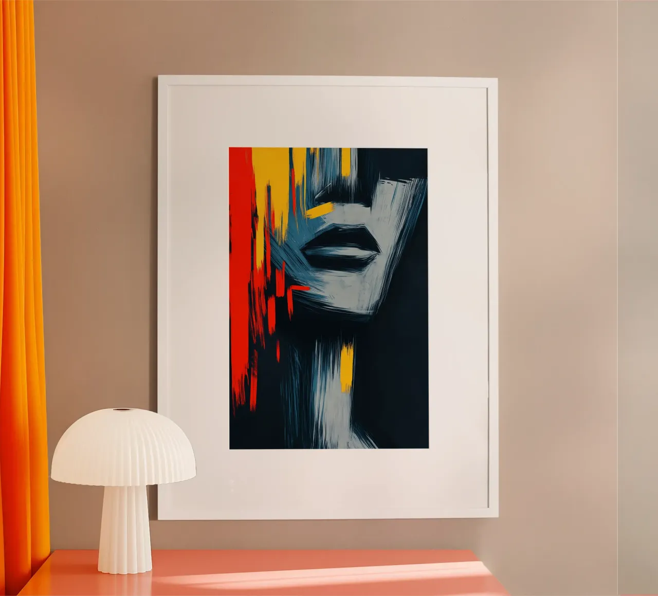 Gefragmenteerde stilte poster met kunststof frame van melipo-art