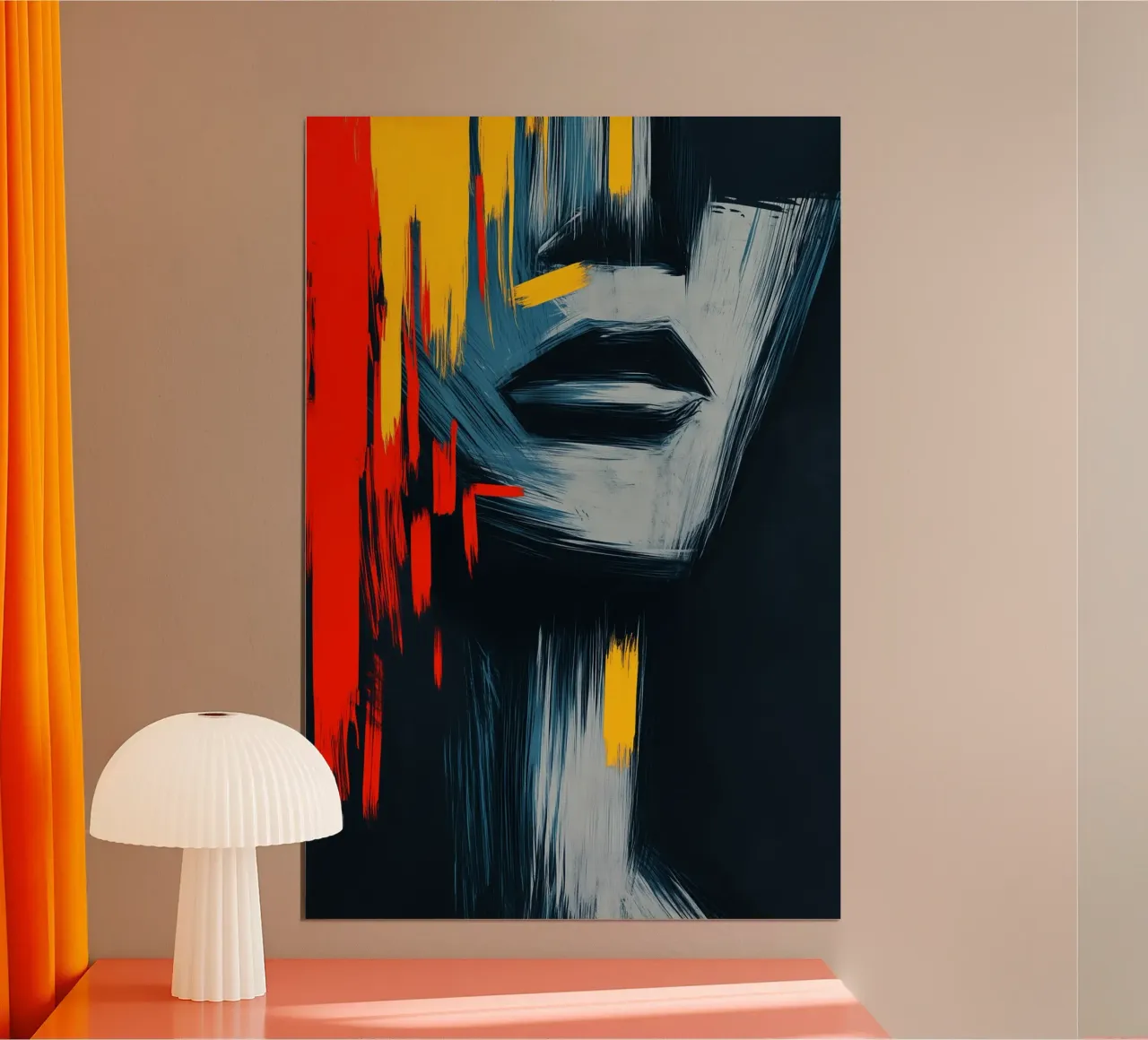 Gefragmenteerde stilte poster met kunststof frame van melipo-art