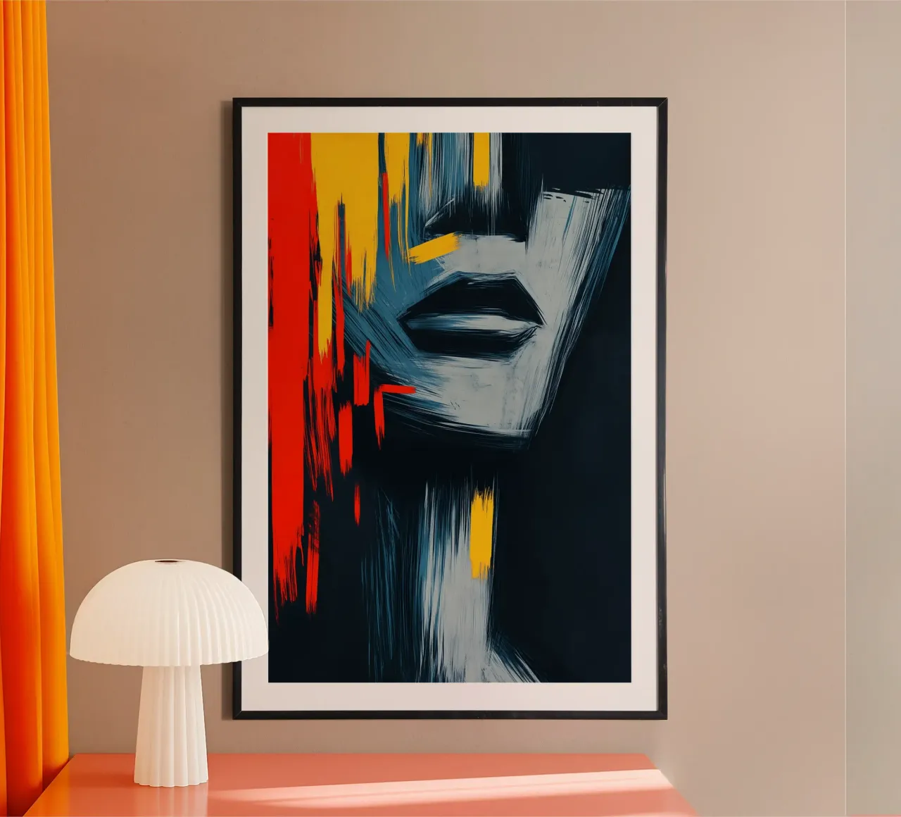 Gefragmenteerde stilte poster met kunststof frame van melipo-art