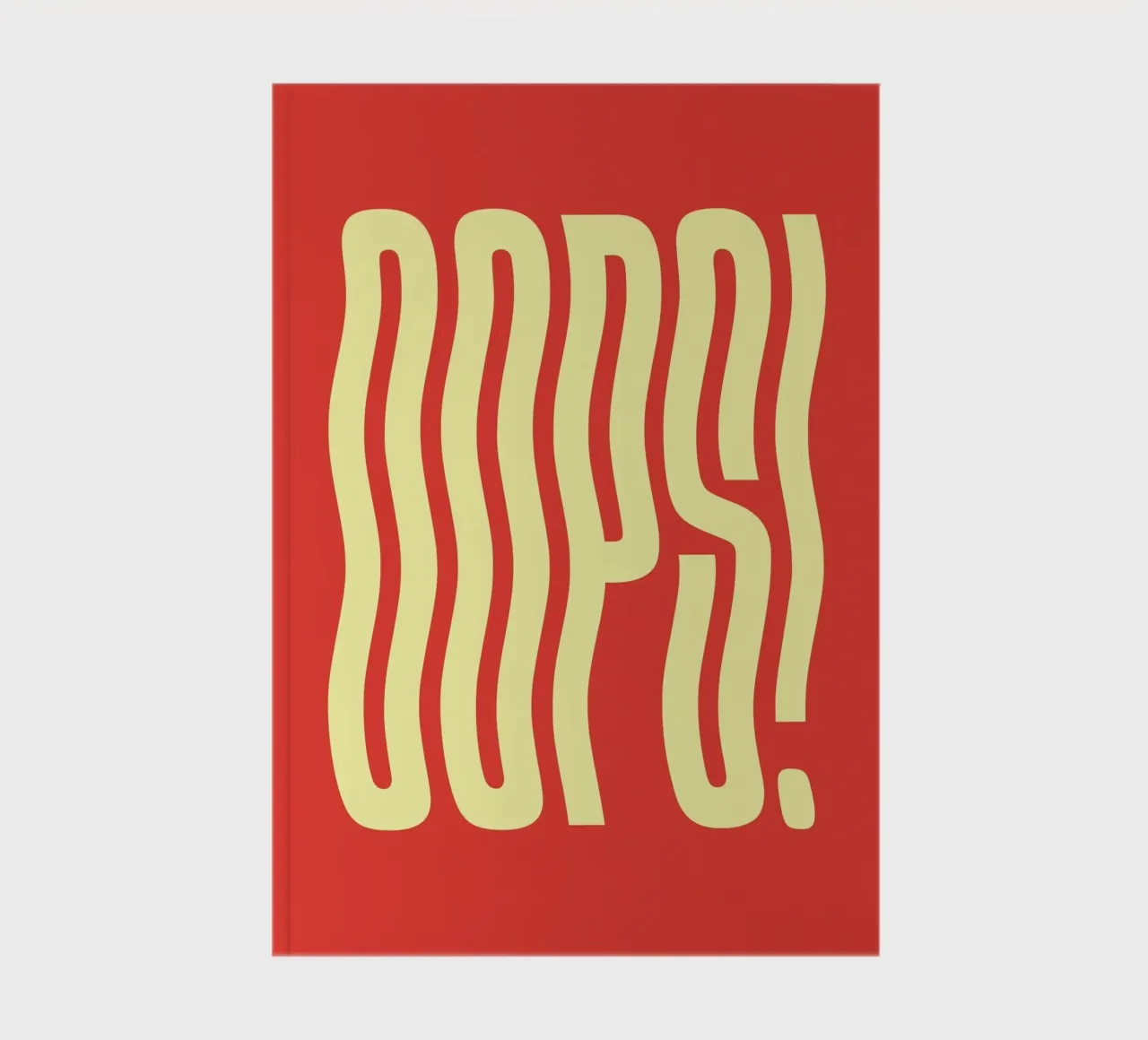 Oops wavy text (Bright Red Tone) notebook by Paigaam Studio