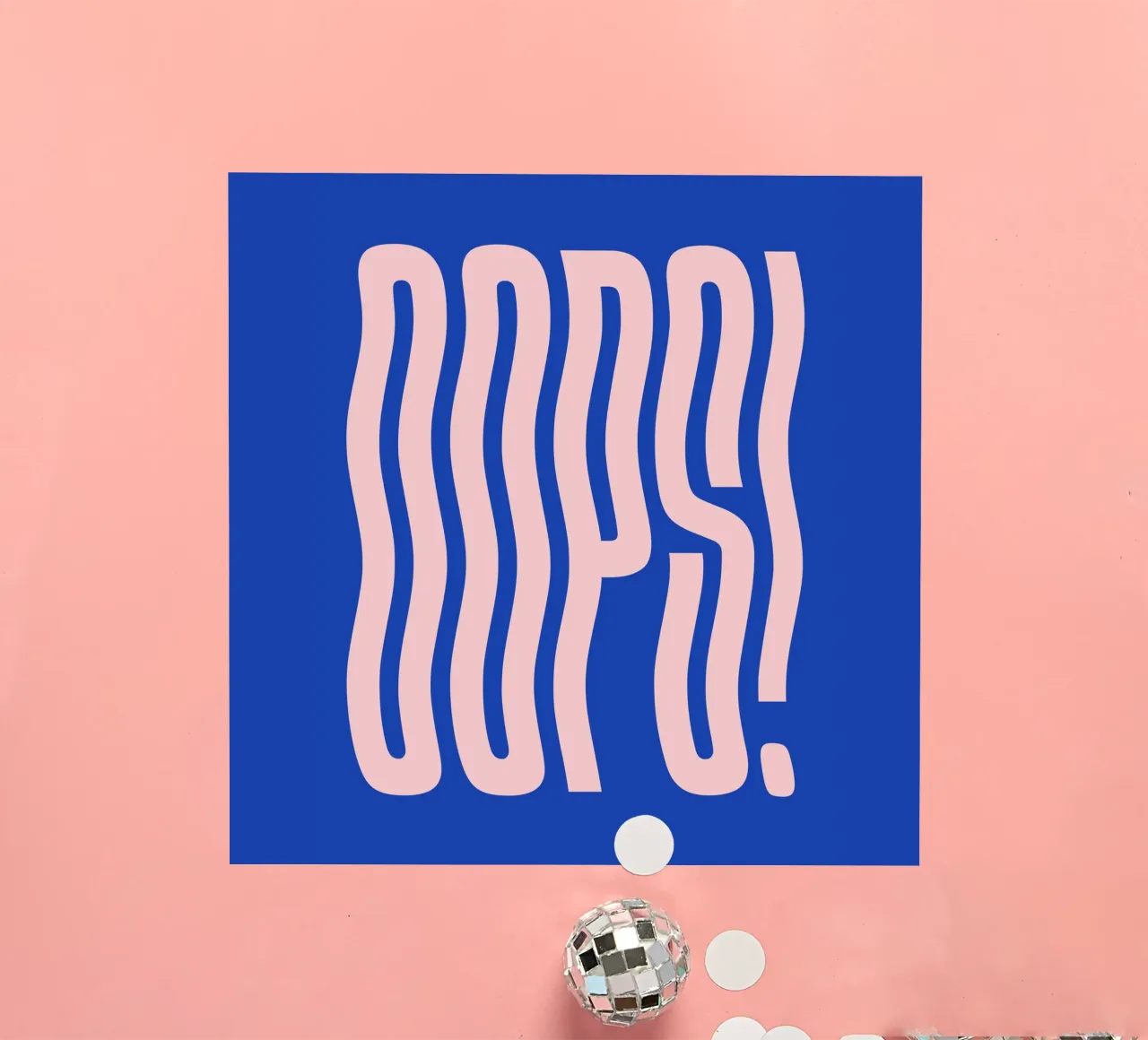Oops welliger Text (Blauton) Sticker von Paigaam Studio