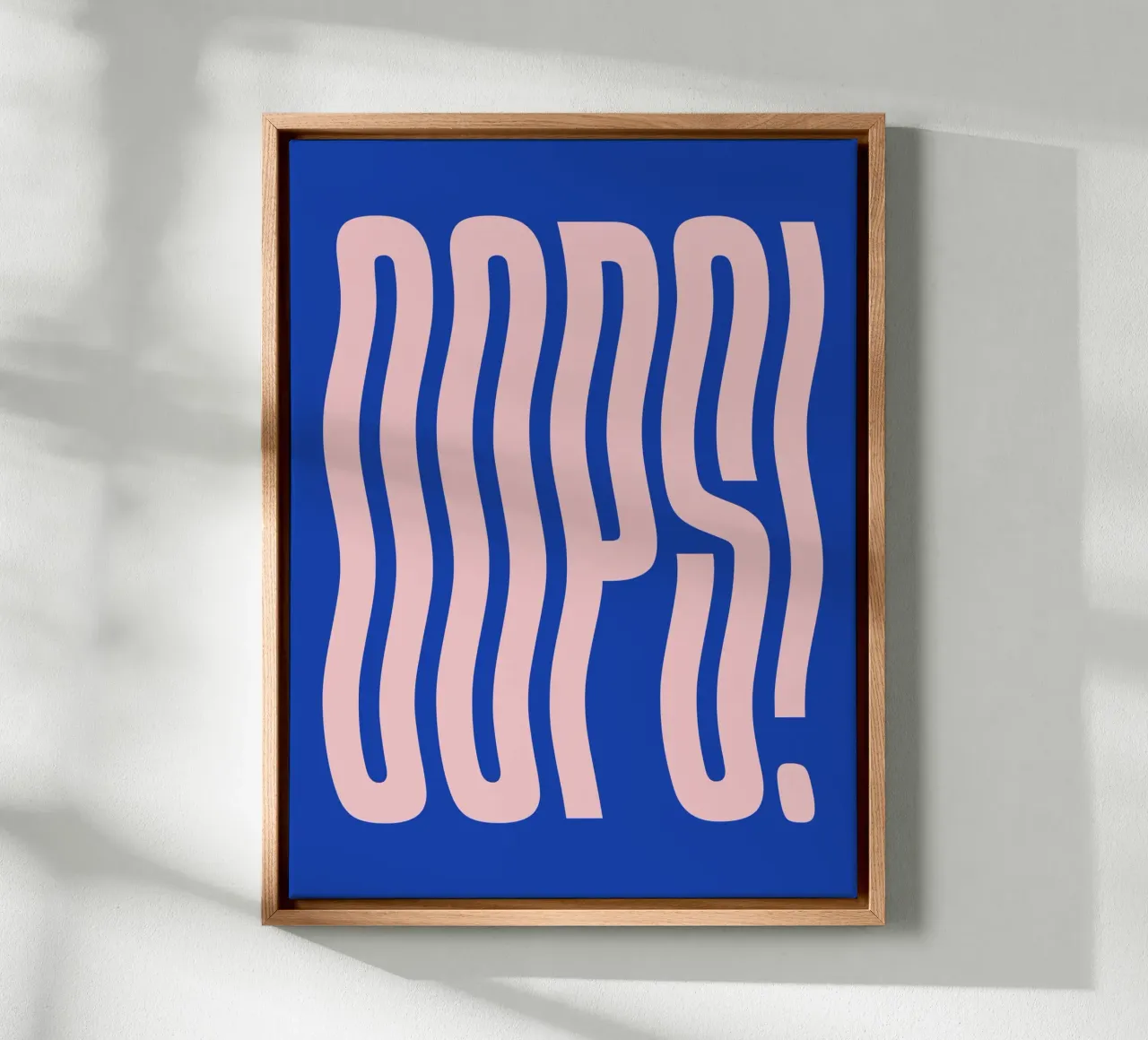 Oops welliger Text (Blauton) Leinwand von Paigaam Studio
