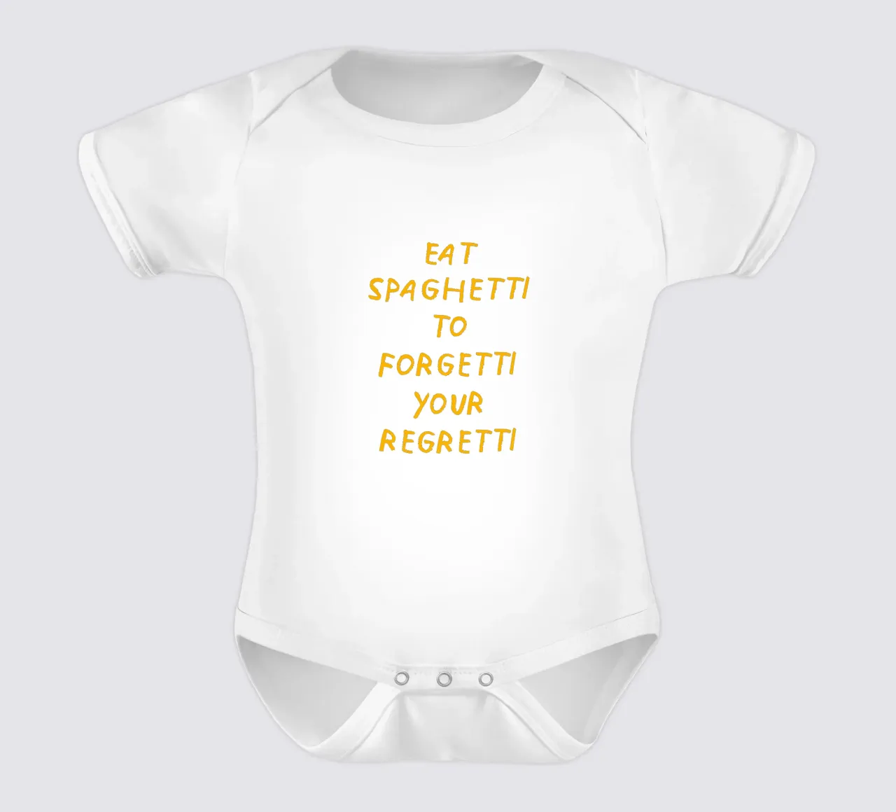Eat spaghetti to forgetti your regretti body neonato maniche corte da Vintagrafica