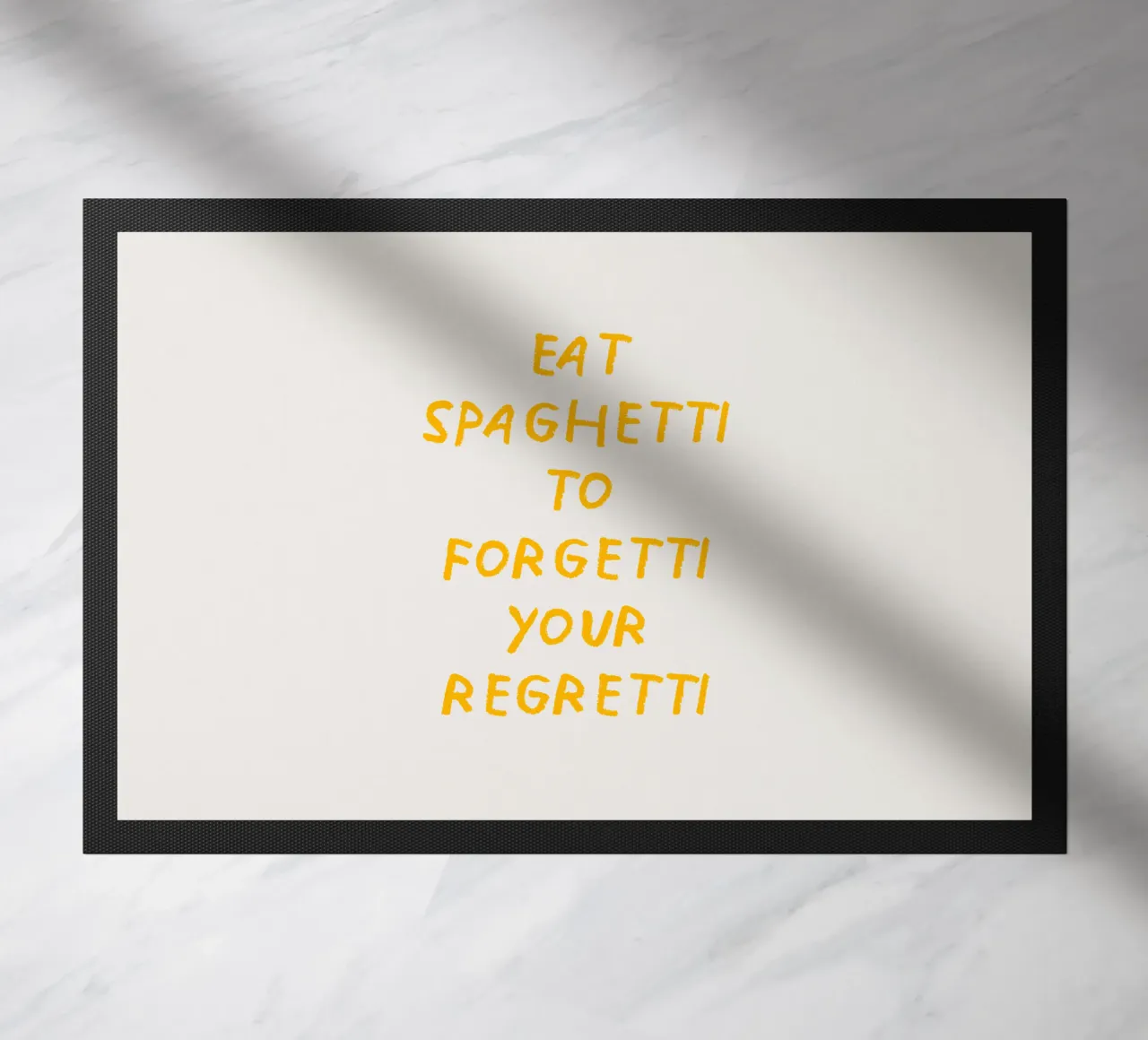 Eat spaghetti to forgetti your regretti zerbino da Vintagrafica