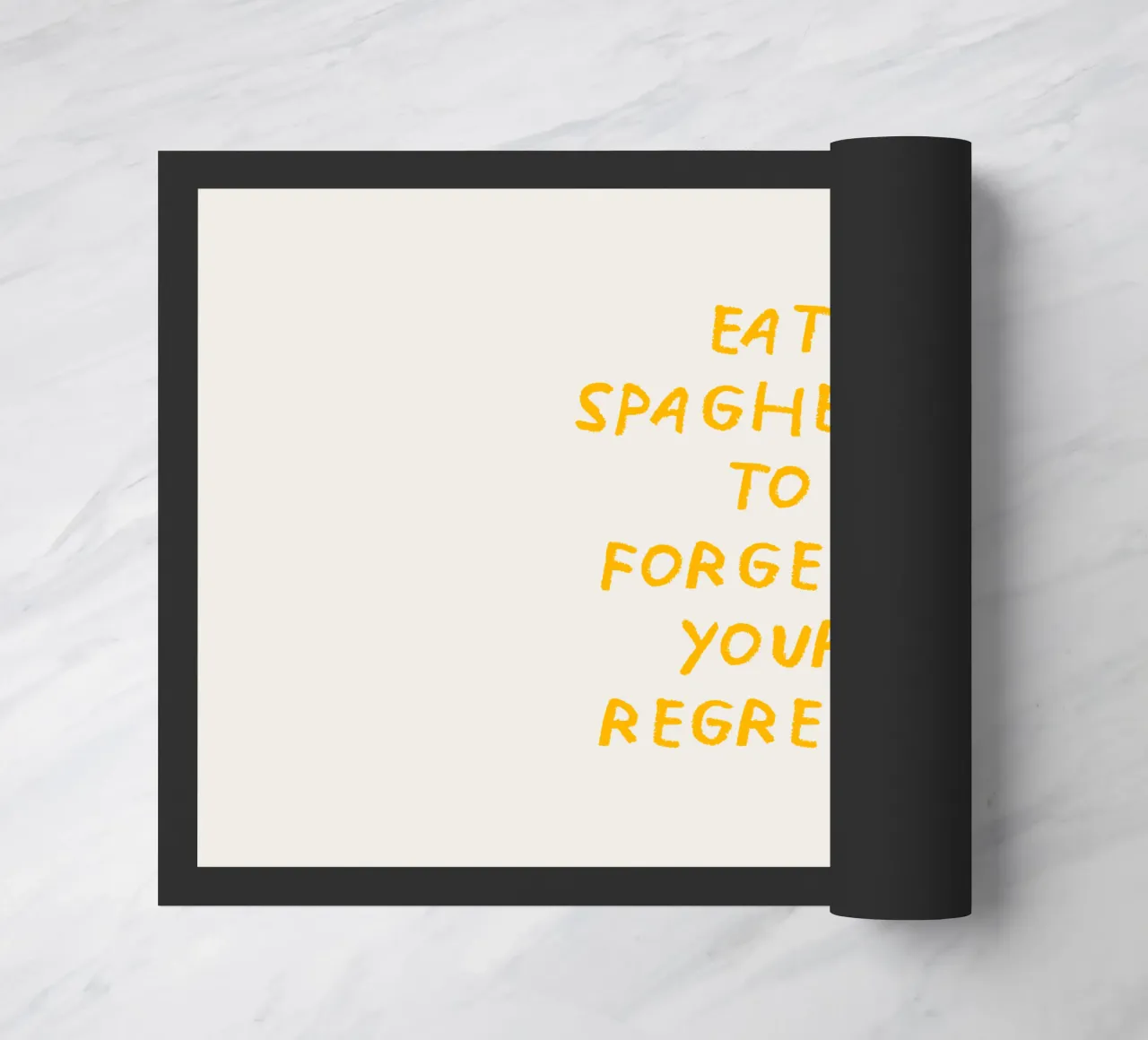 Eat spaghetti to forgetti your regretti zerbino da Vintagrafica