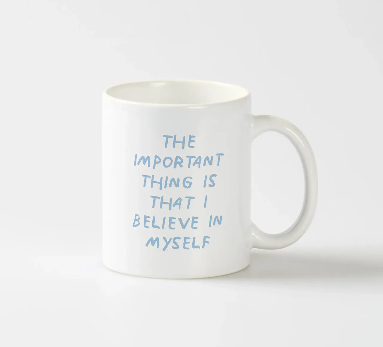 L'importante è che io creda in me stesso tazza in ceramica da Vintagrafica