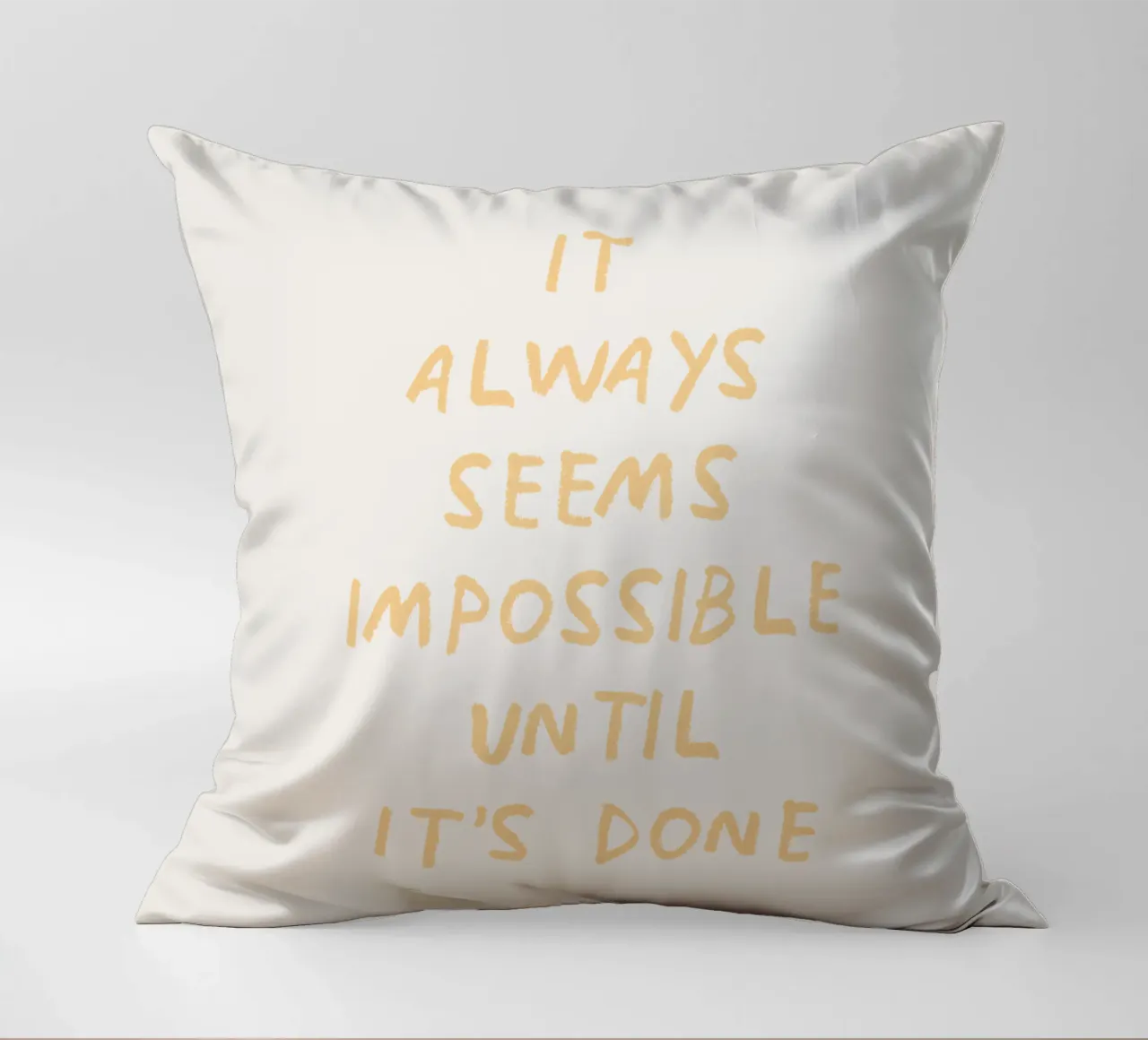 It always seems impossible until it's done decorative cushion by Vintagrafica