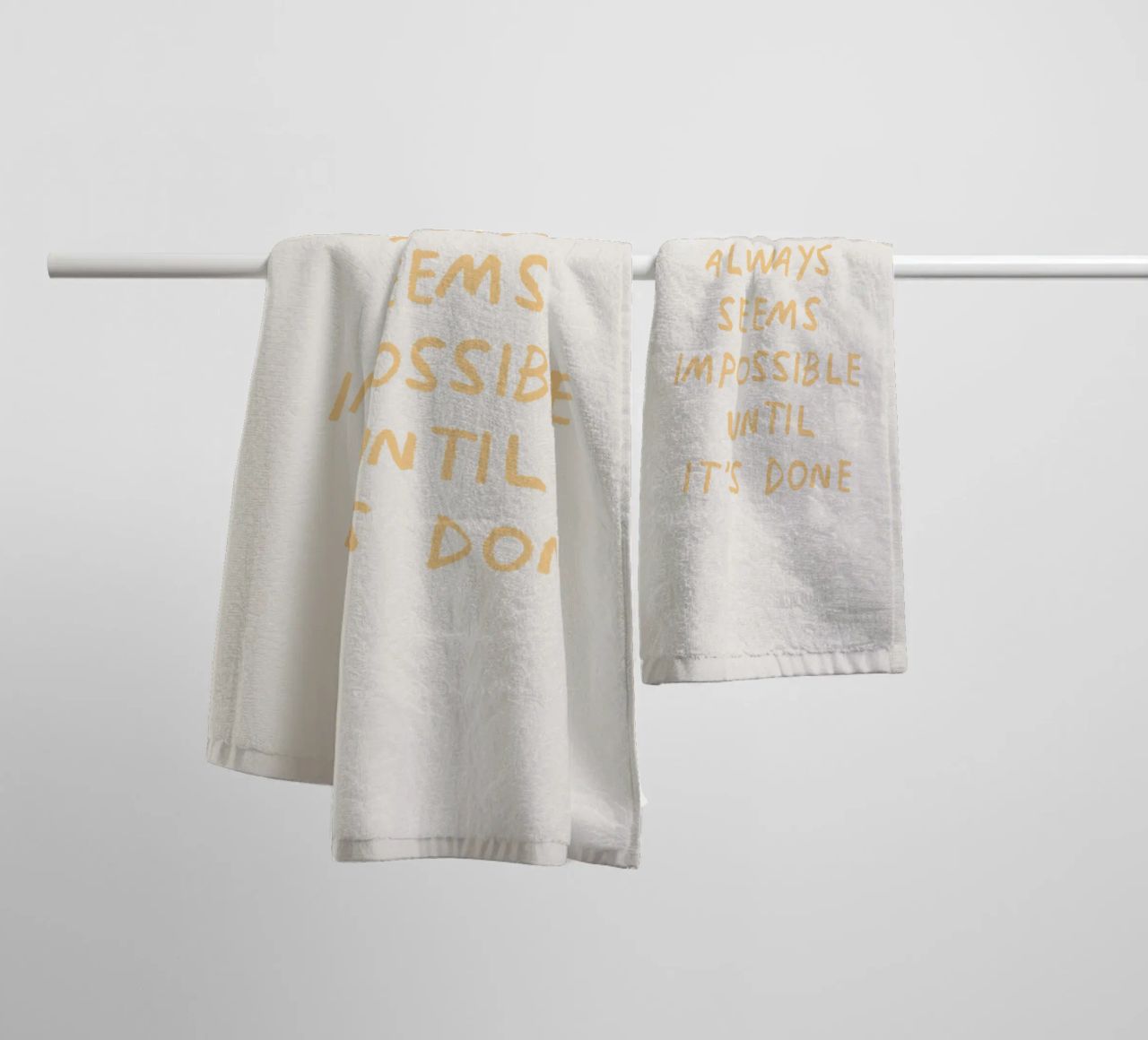 It always seems impossible until it's done towel by Vintagrafica