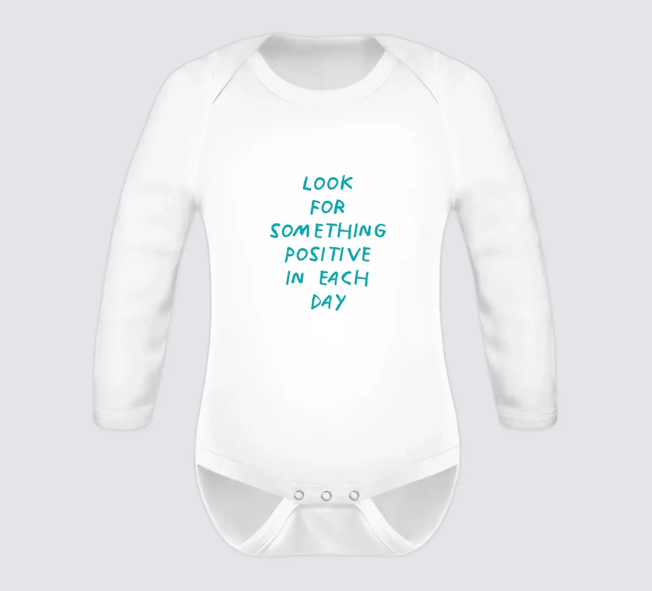 Look for something positive in each day long-sleeve baby romper by Vintagrafica