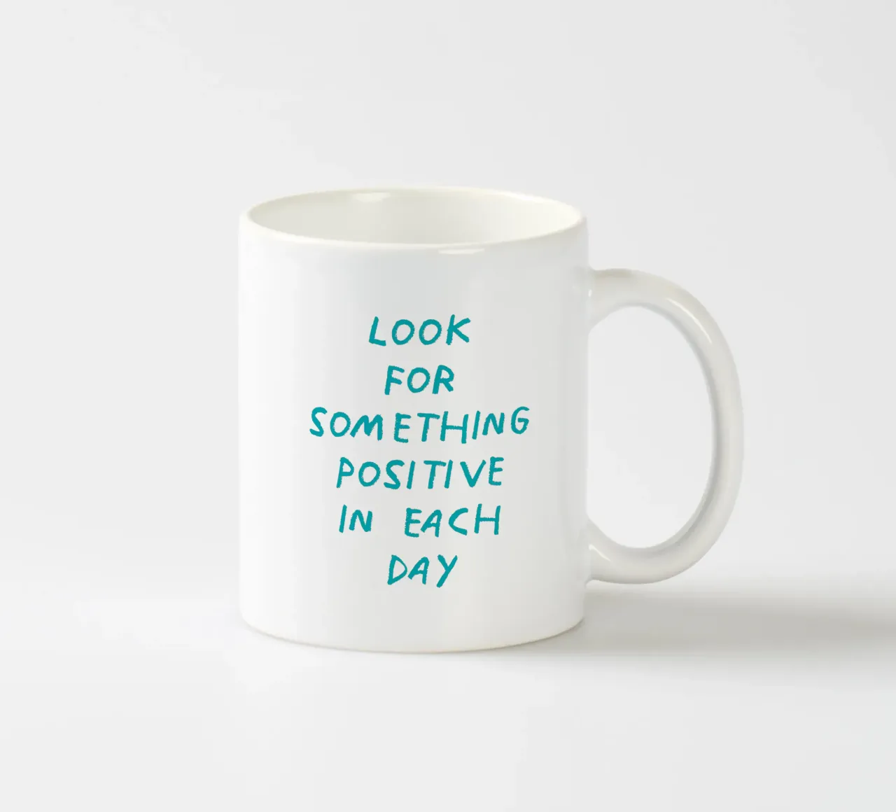 Zoek iets positiefs in elke dag keramische mok van Vintagrafica