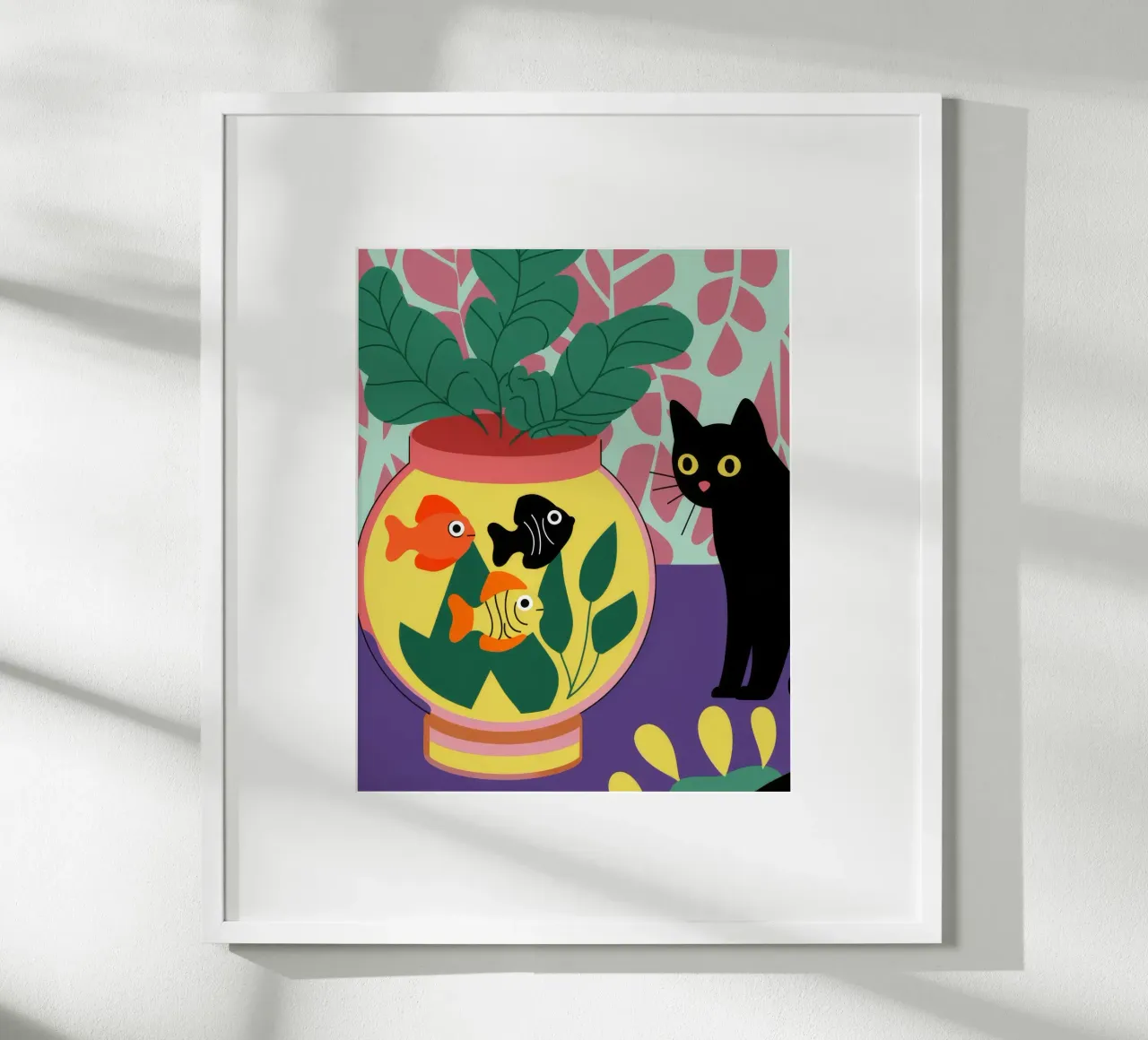 Curiosità felina poster con telaio in alluminio da Artie Shifa