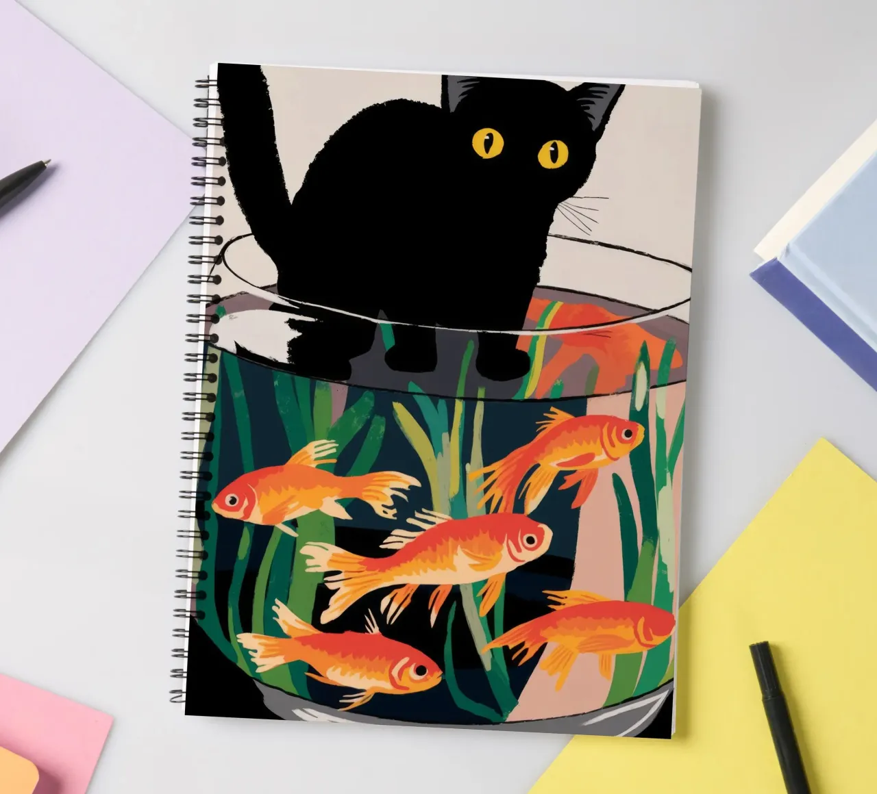 Fishbowl Fun spiral notebook by Artie Shifa