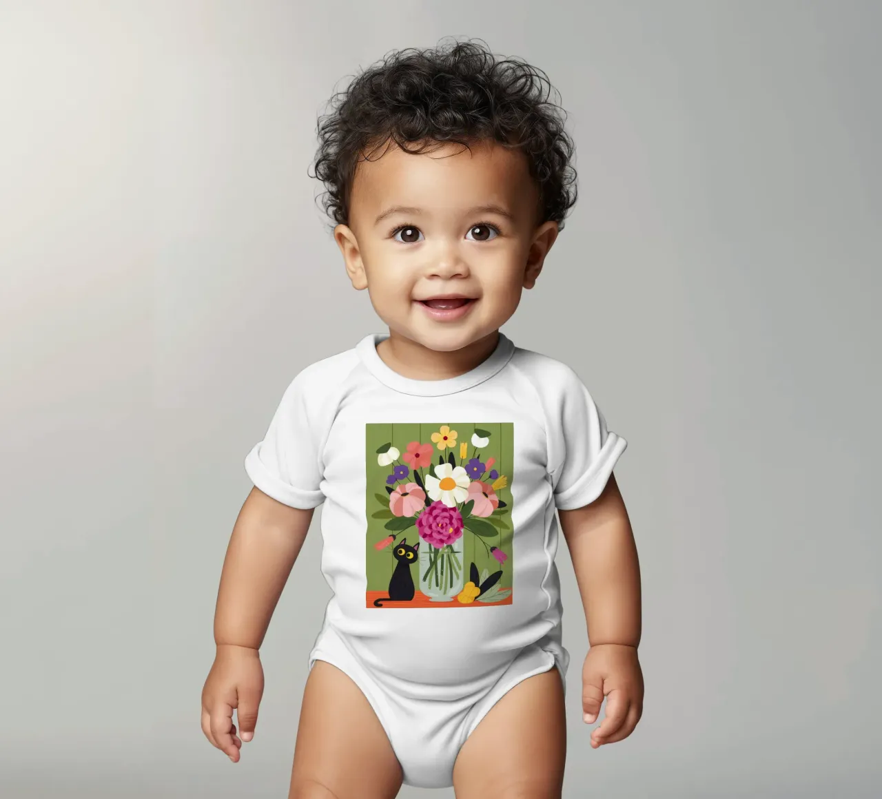 Amico floreale body neonato maniche corte da Artie Shifa