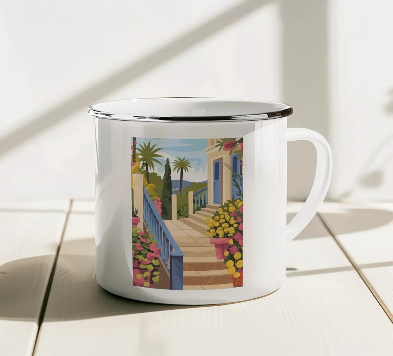 Percorso floreale tazza in smalto da Artie Shifa