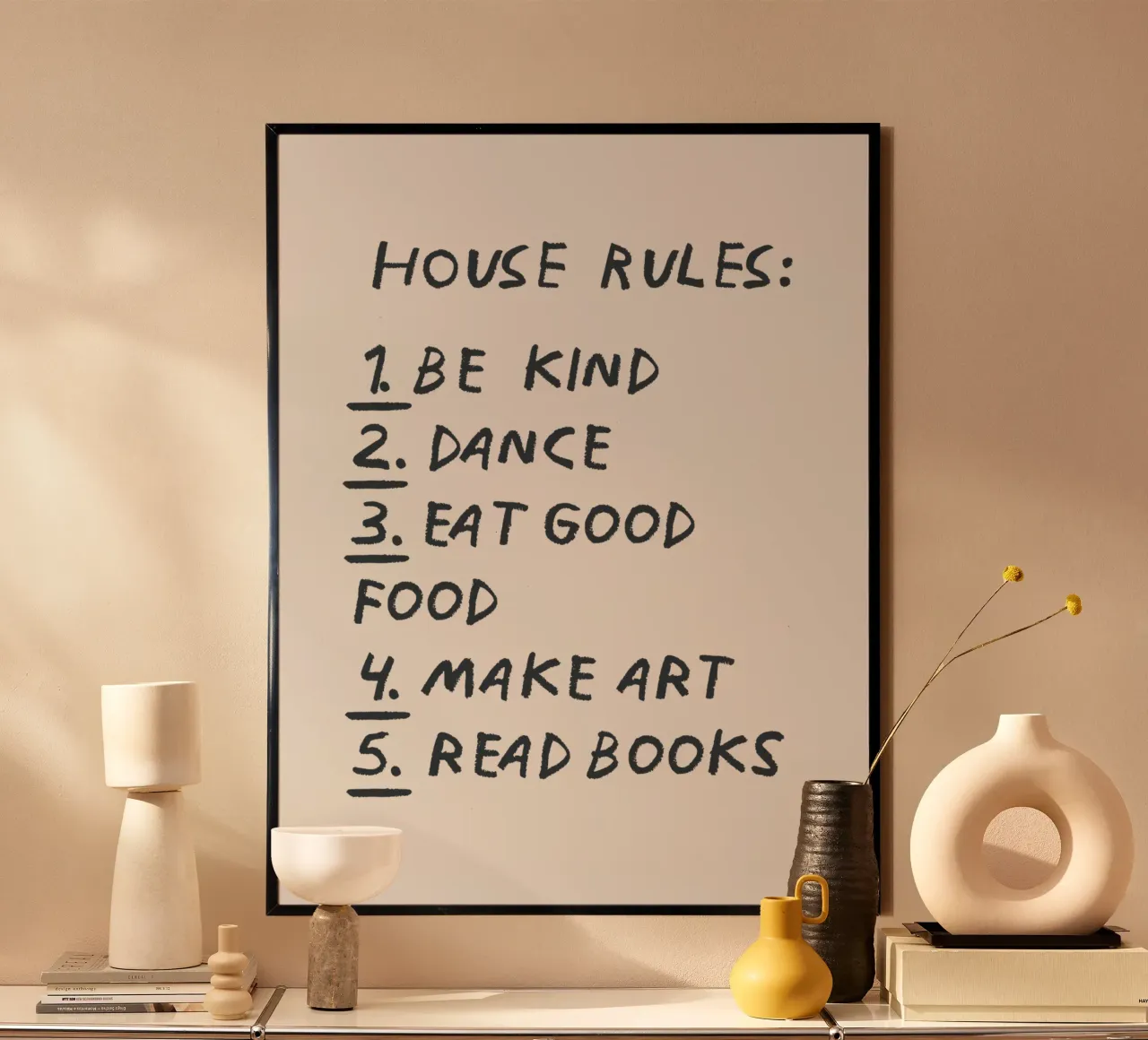 House Rules in Black Poster von Vintagrafica