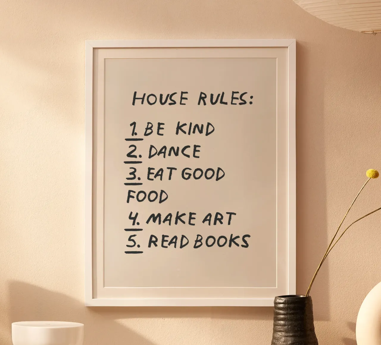 House Rules in Black Poster von Vintagrafica