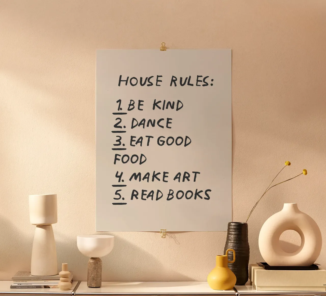 House Rules in Black Poster von Vintagrafica
