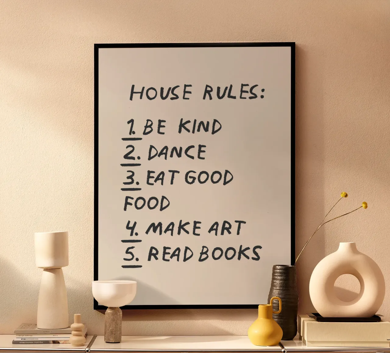 House Rules in Black Poster von Vintagrafica