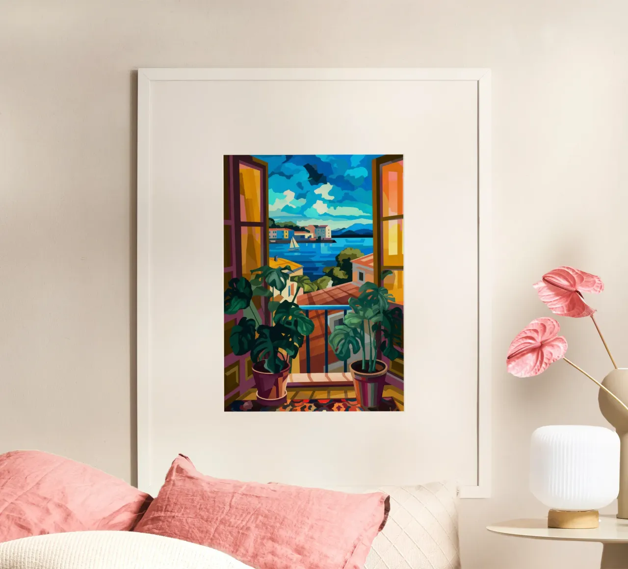 Porto di Haven poster con telaio in plastica da Artie Shifa