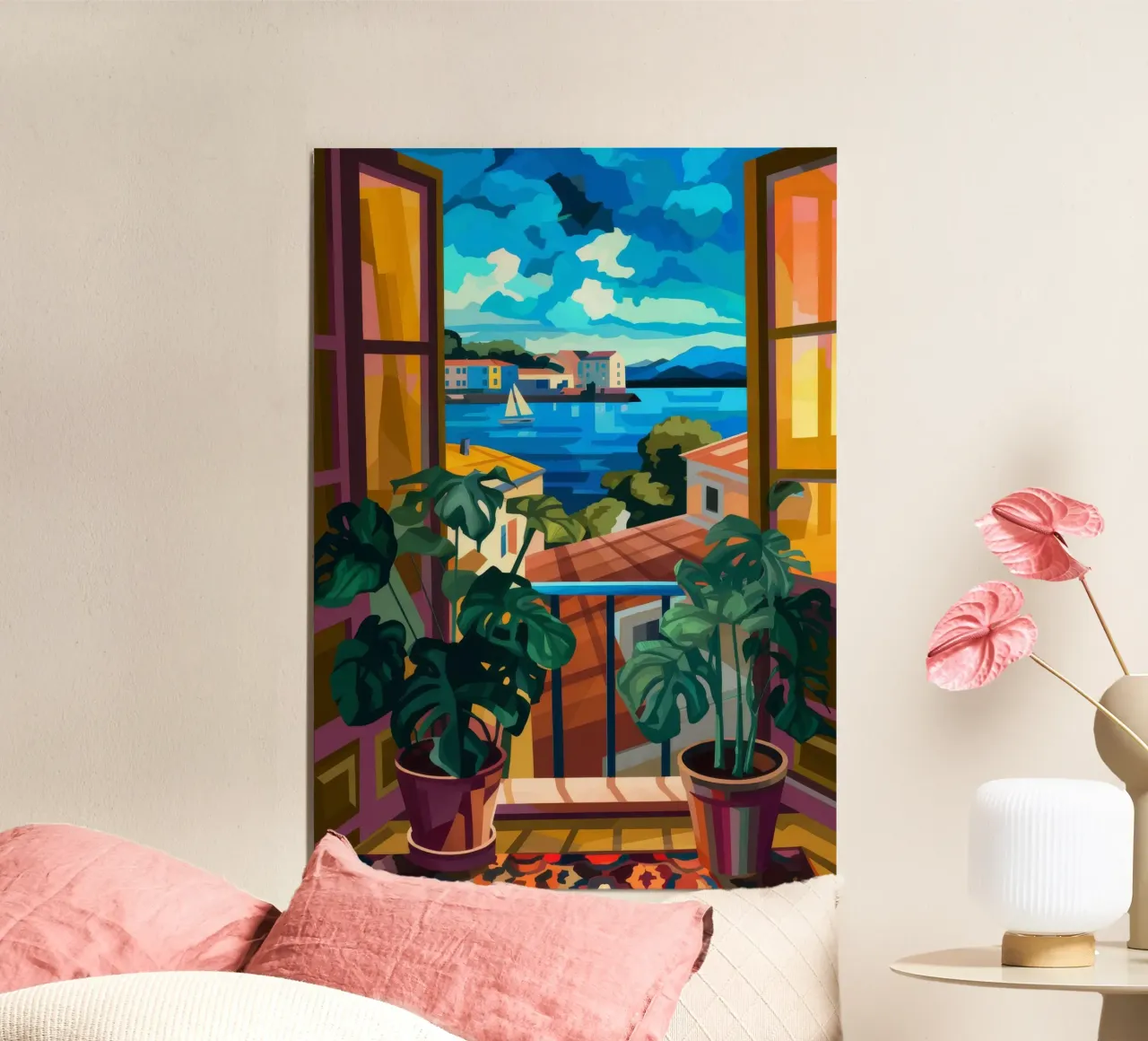 Porto di Haven poster con telaio in plastica da Artie Shifa