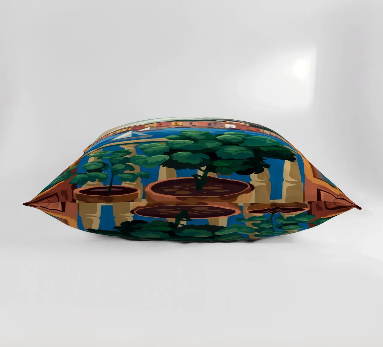 Hafenansicht Kissen von Artie Shifa