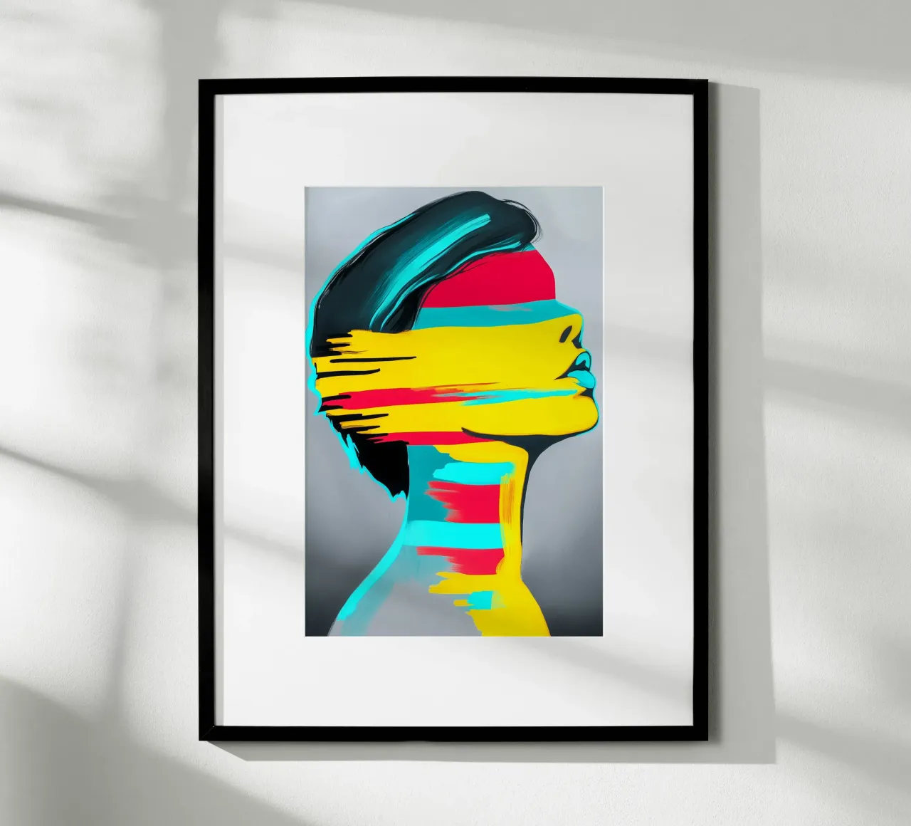 L'identità nel flusso dei colori - Pensieri perduti poster con telaio in legno da melipo-art