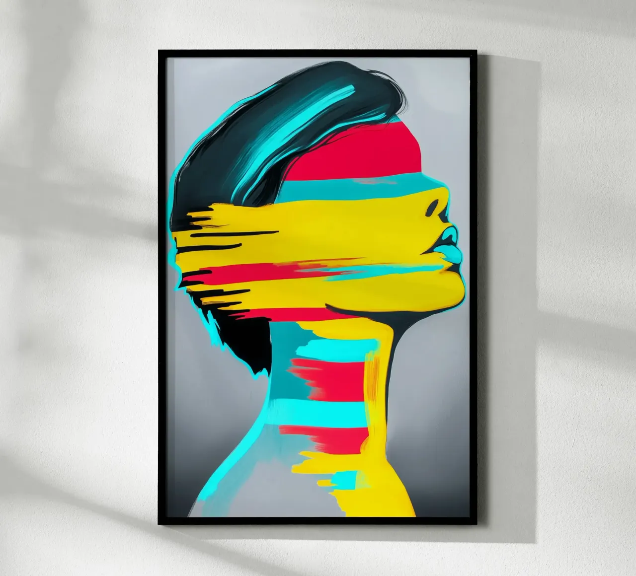 L'identità nel flusso dei colori - Pensieri perduti poster con telaio in legno da melipo-art