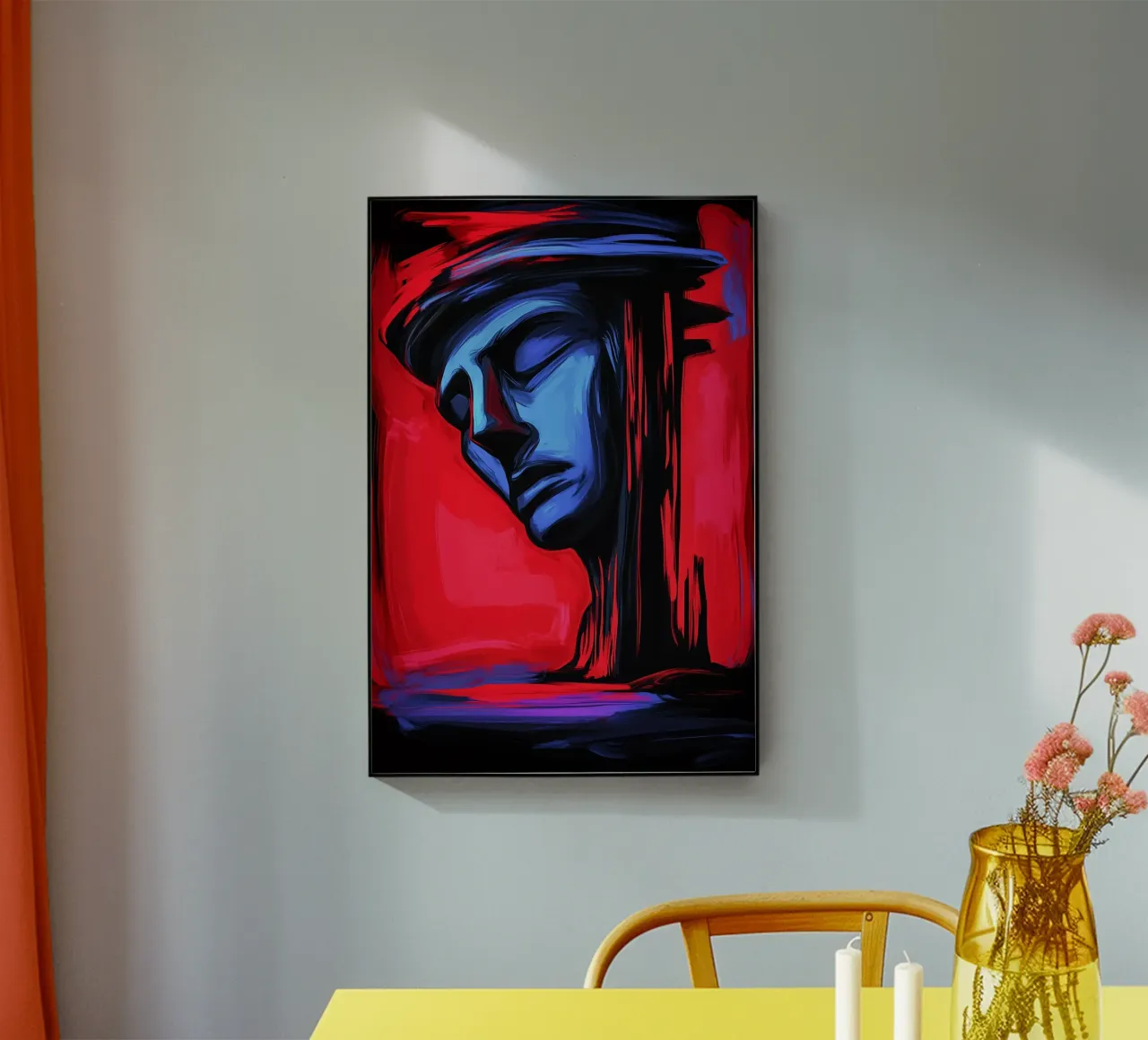 Fusión de pensamientos en un frenesí de color metacrilato de melipo-art