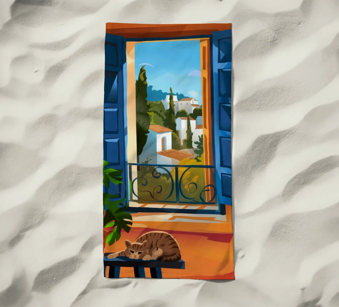 Meditative Rest beach towel by Artie Shifa