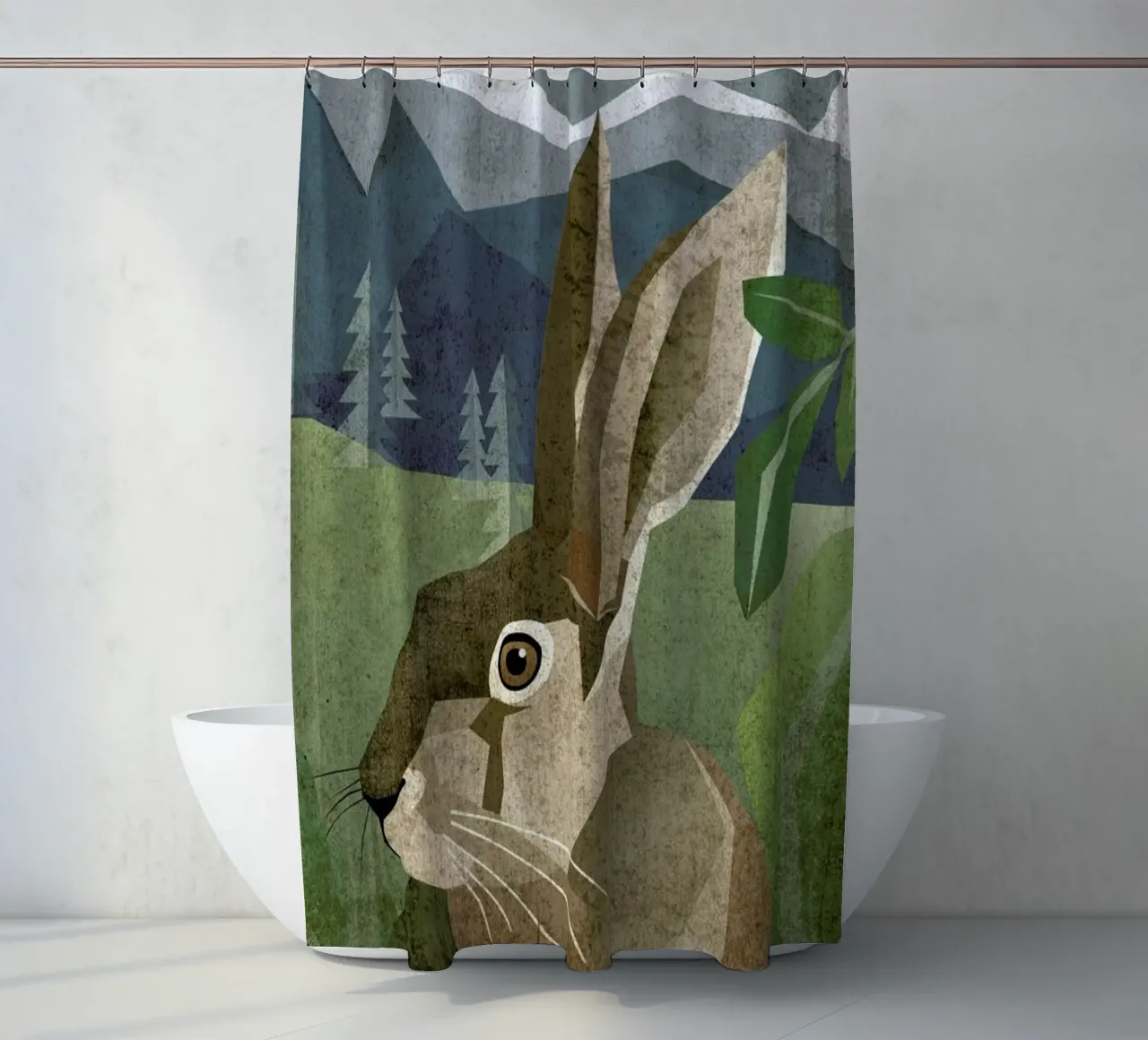 Hase Duschvorhang von Sabrina Ziegenhorn