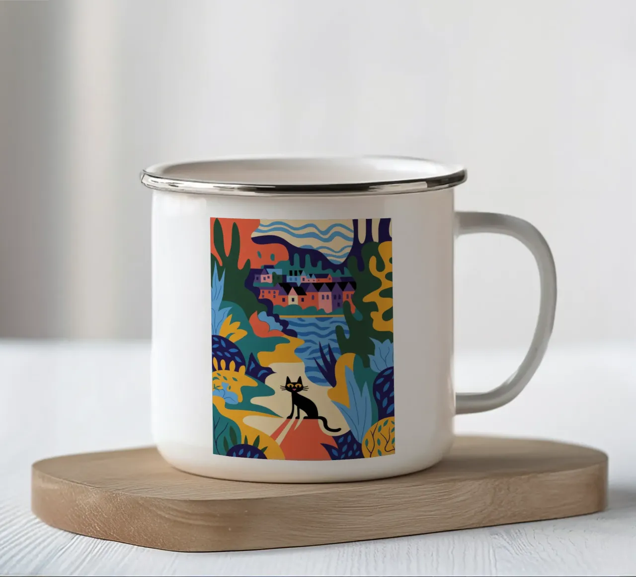 Paesaggio mistico tazza in smalto da Artie Shifa