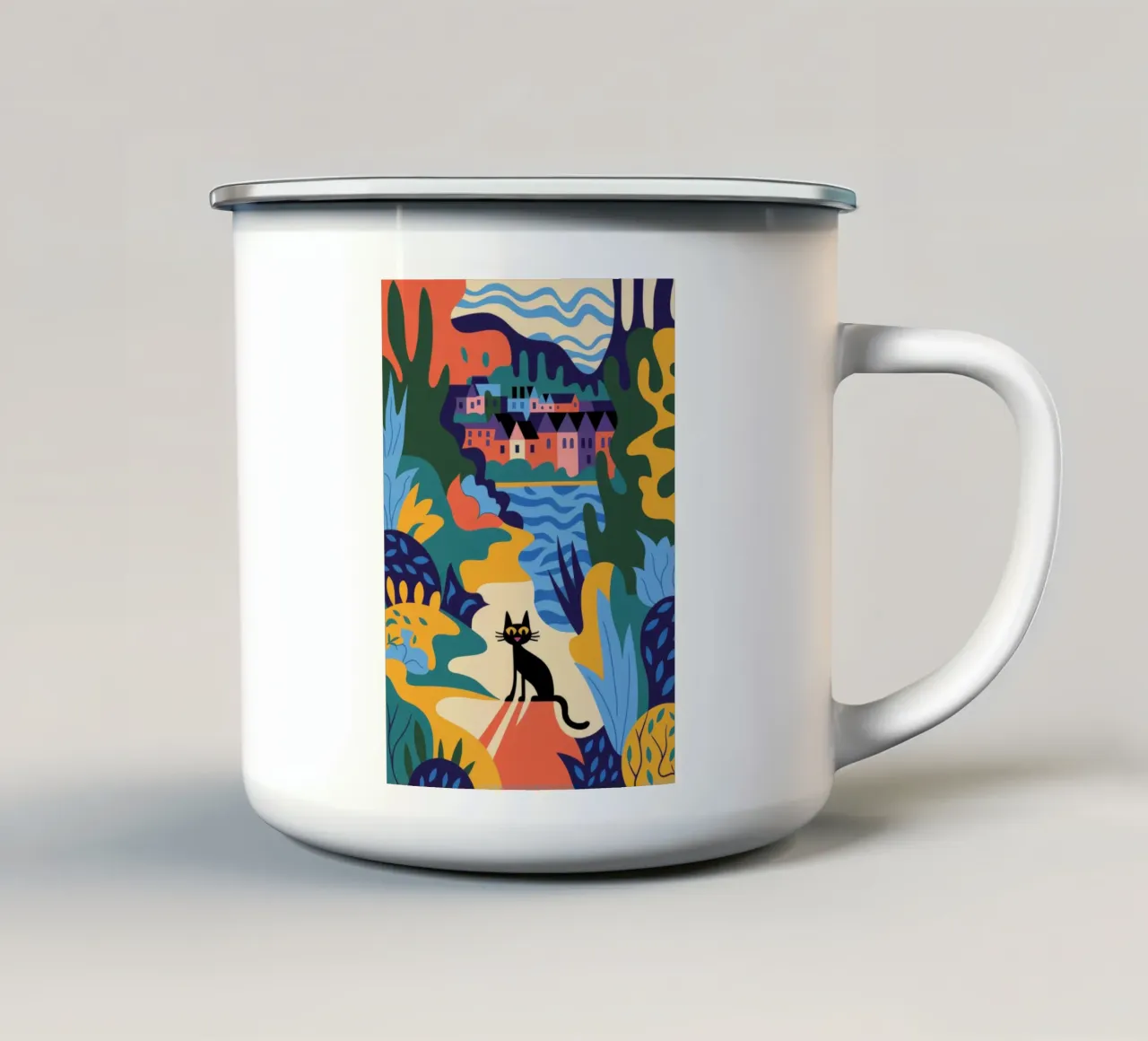 Paesaggio mistico tazza in smalto da Artie Shifa