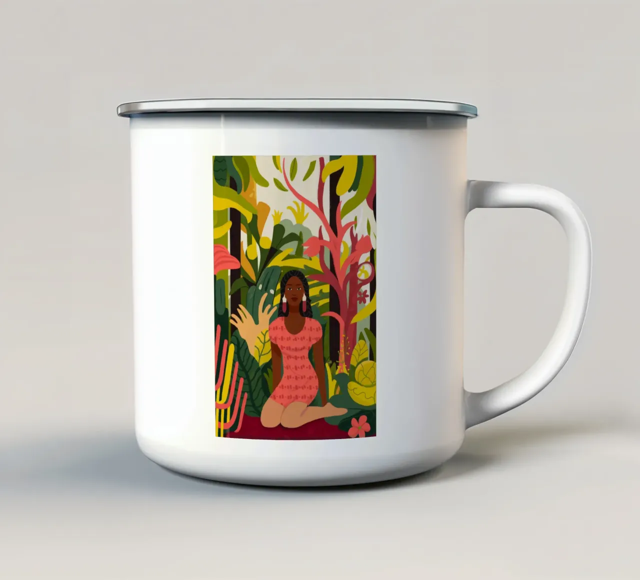 Abbraccio della natura tazza in smalto da Artie Shifa