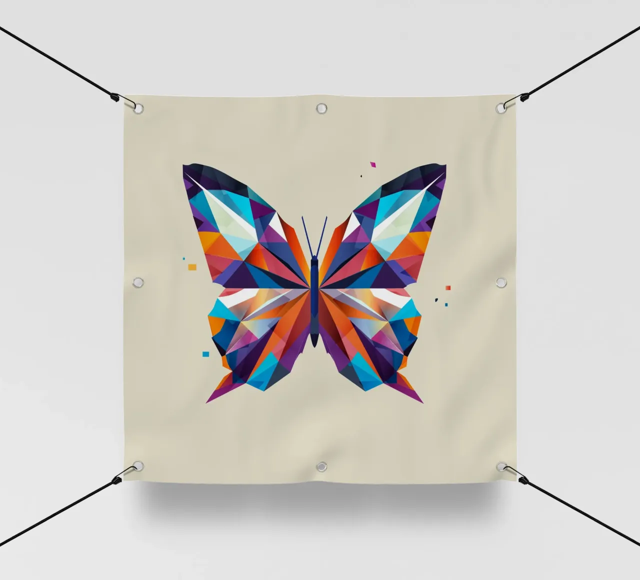 Farfalla colorata - esplosione di colori in un disegno geometrico telo in pvc da namosh