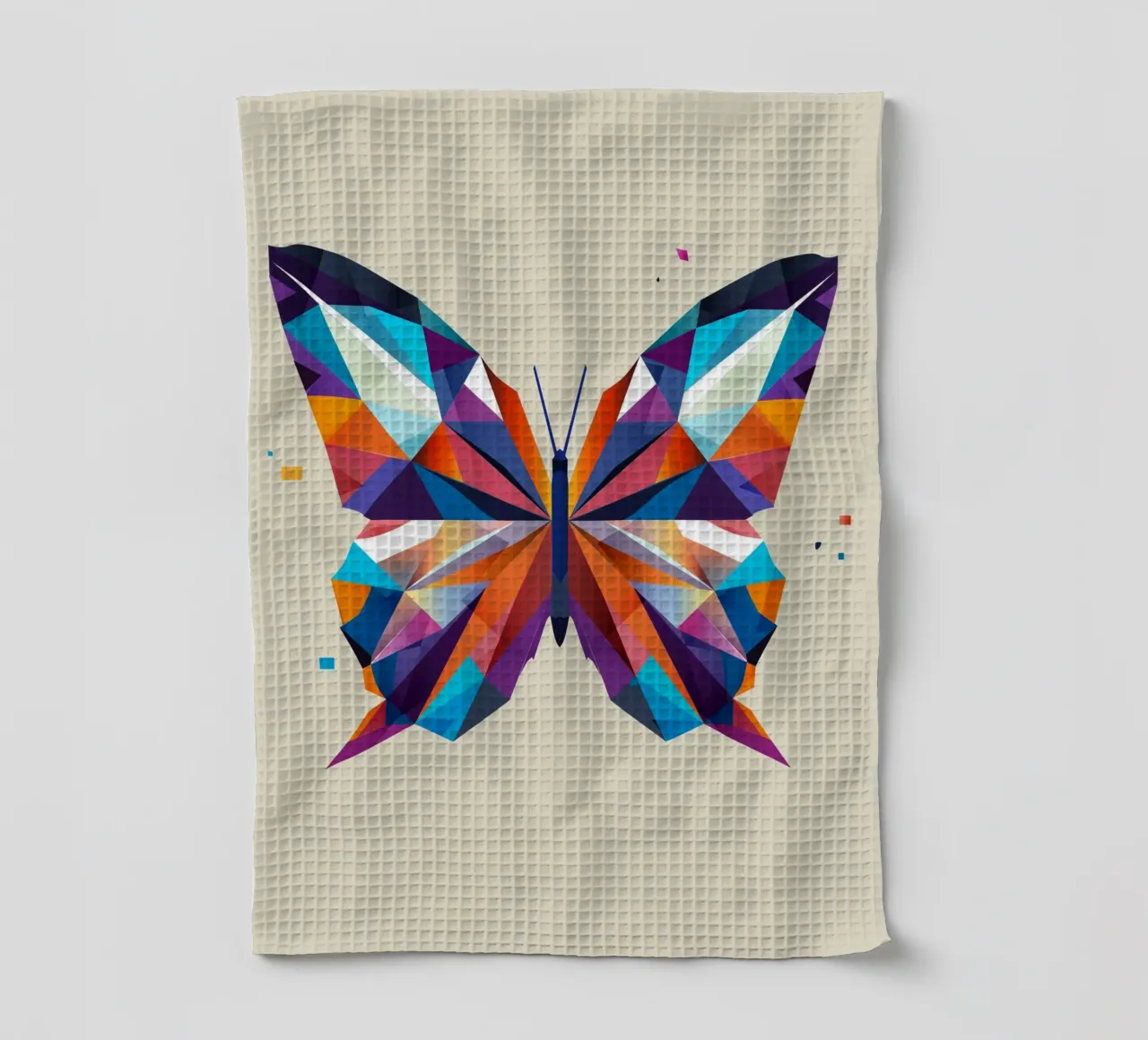 Farfalla colorata - esplosione di colori in un disegno geometrico canovaccio da cucina da namosh