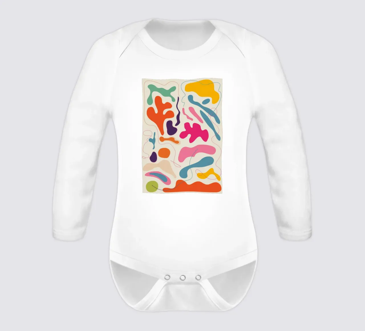 Organic Flow long-sleeve baby romper by Artie Shifa