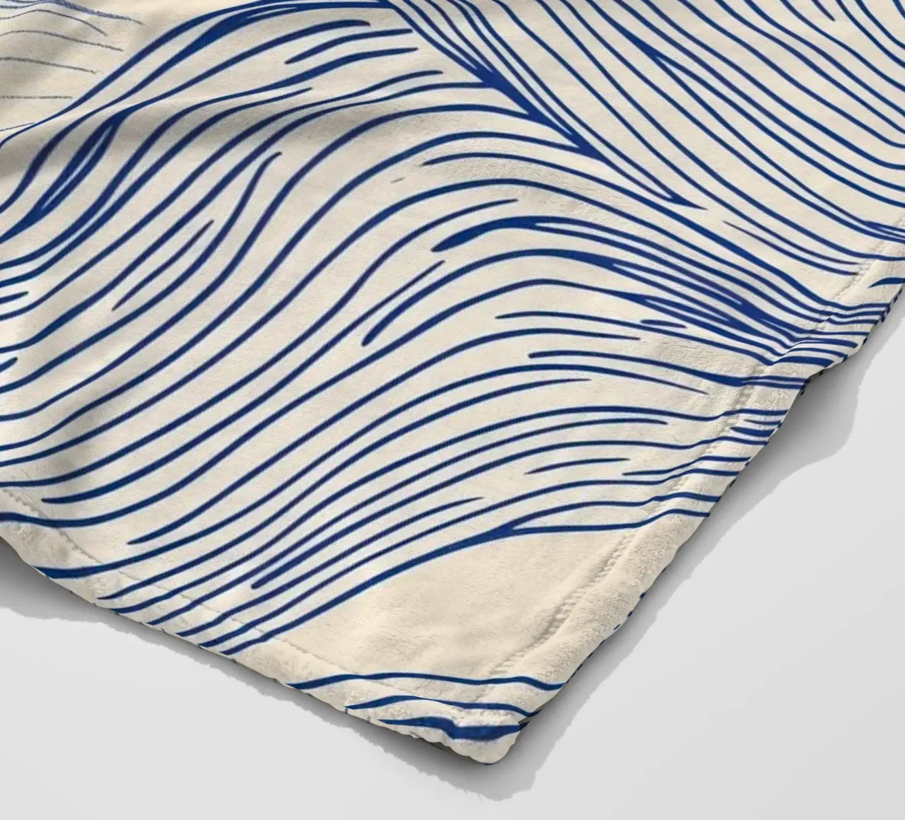 Abstract Blue Line Art fleece blanket by Melloi Art Print