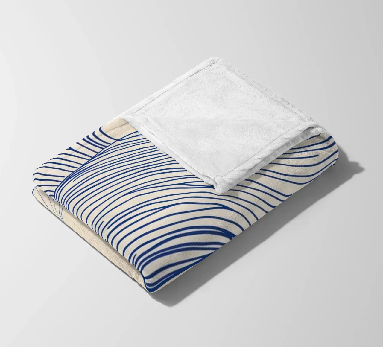 Abstract Blue Line Art fleece blanket by Melloi Art Print