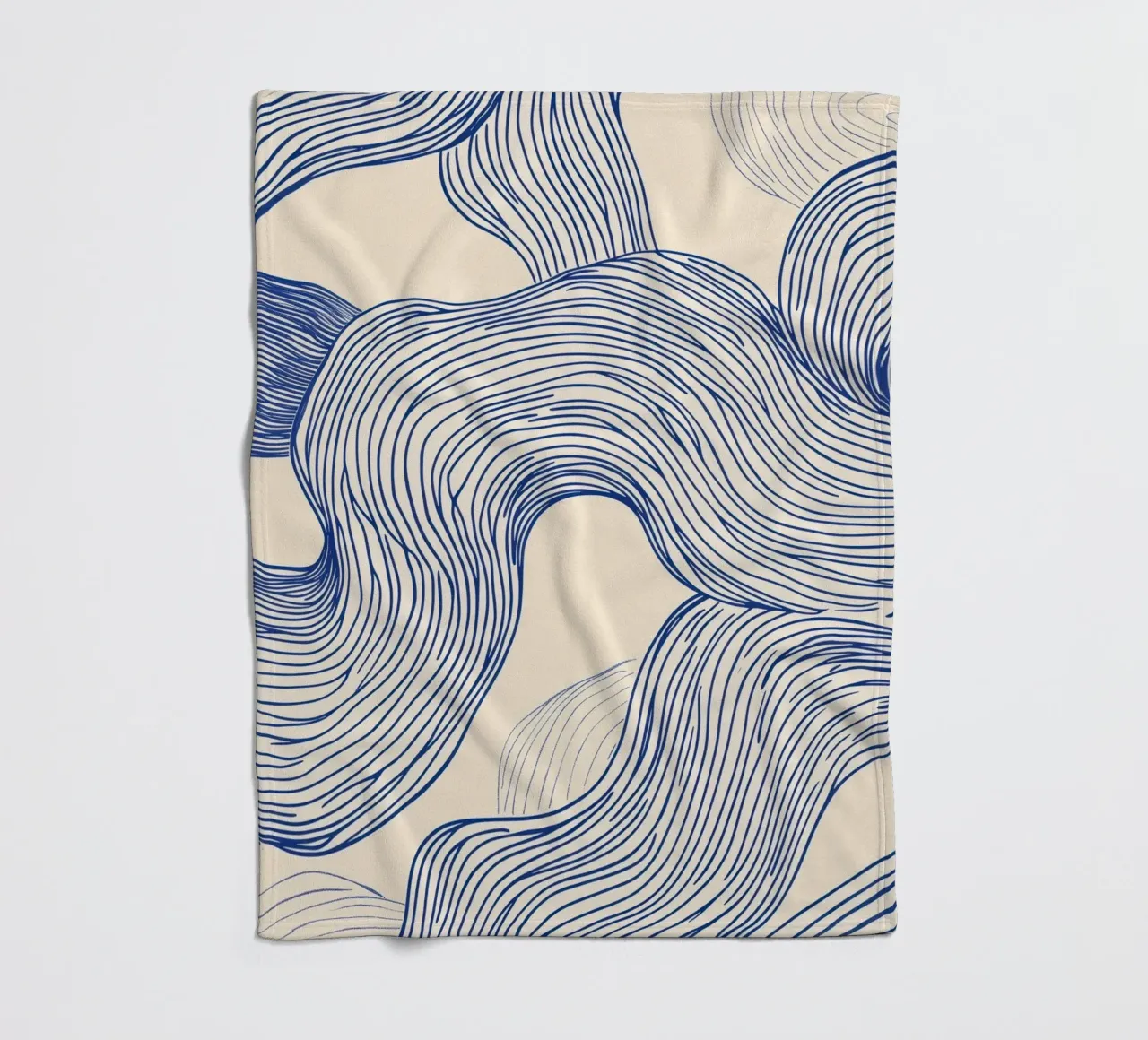 Abstract Blue Line Art fleece blanket by Melloi Art Print