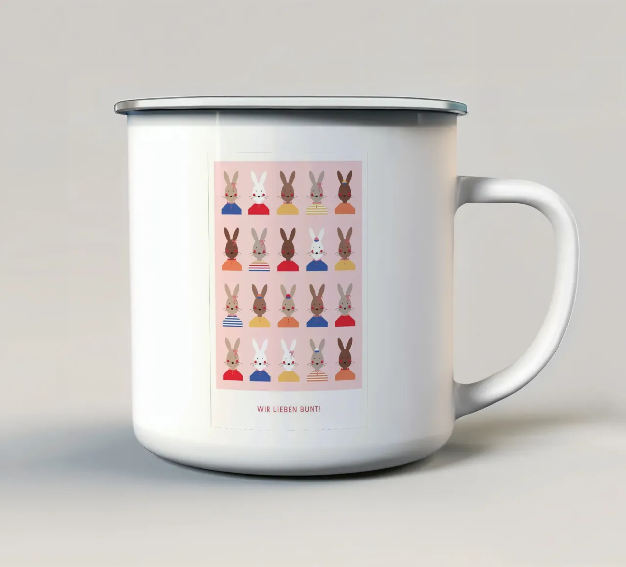 Coniglietti di Pasqua - Amiamo i colori tazza in smalto da janamossmann