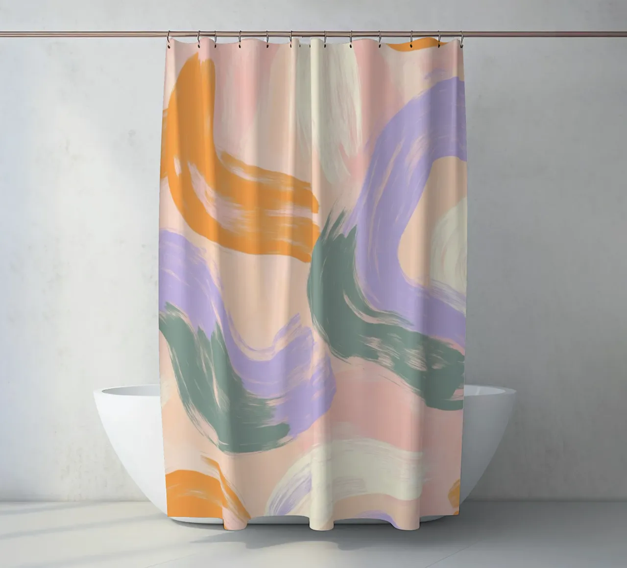 Abstract Colorful Brushstroke Pattern shower curtain by Melloi Art Print
