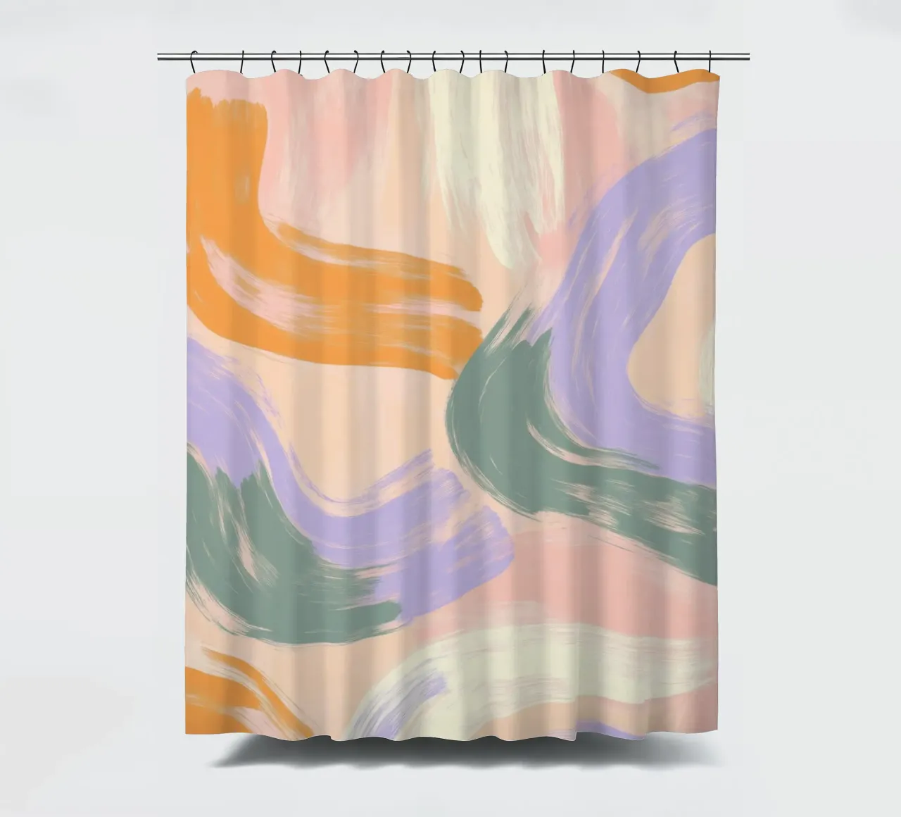 Abstract Colorful Brushstroke Pattern shower curtain by Melloi Art Print