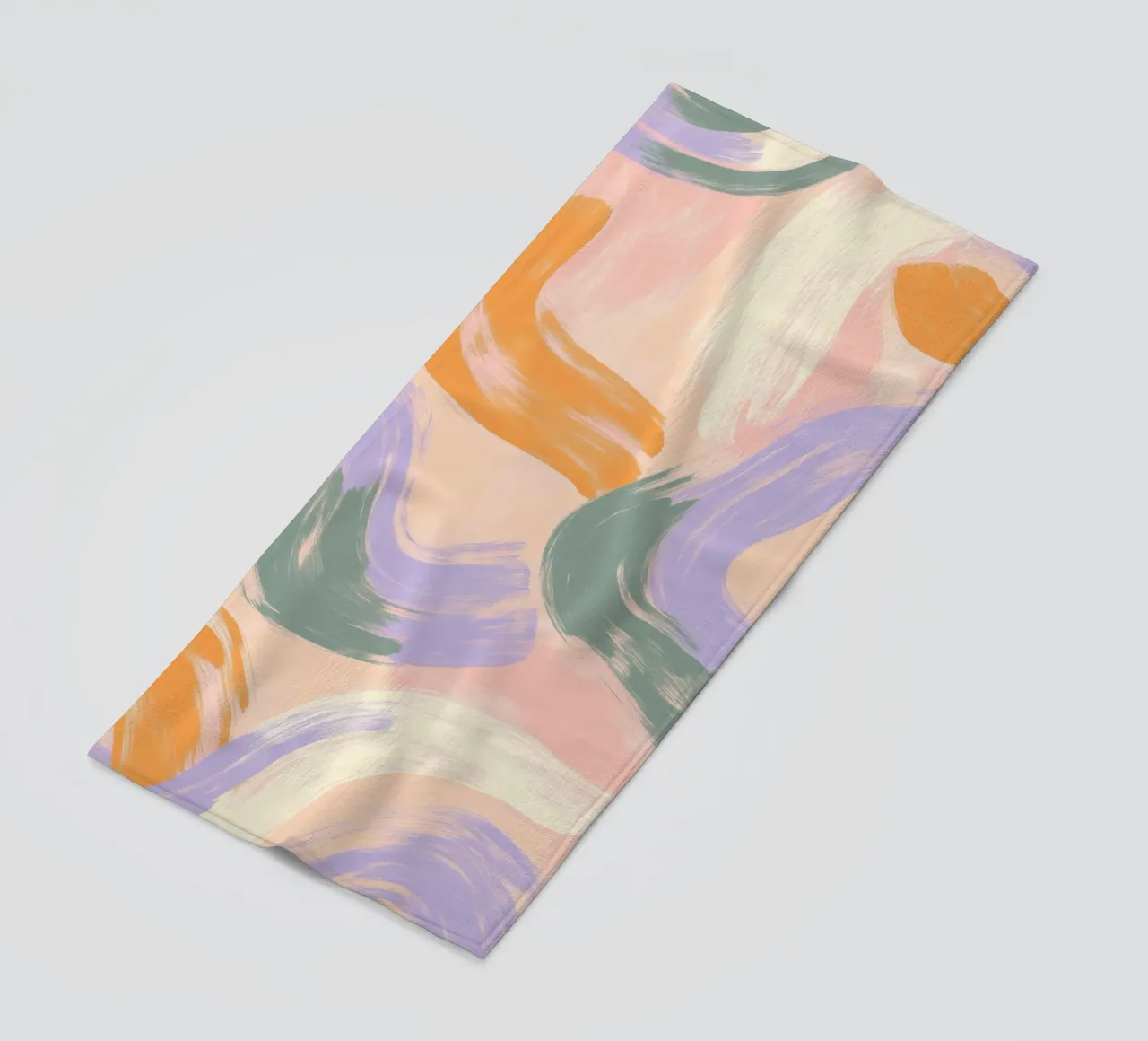Abstract Colorful Brushstroke Pattern beach towel by Melloi Art Print