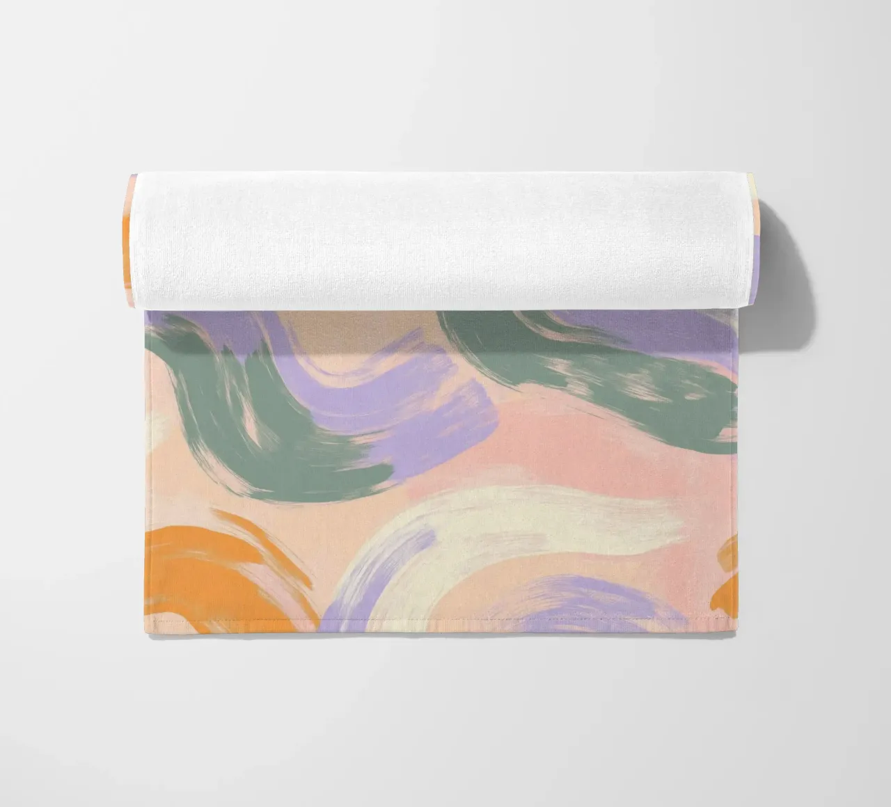 Abstract Colorful Brushstroke Pattern beach towel by Melloi Art Print