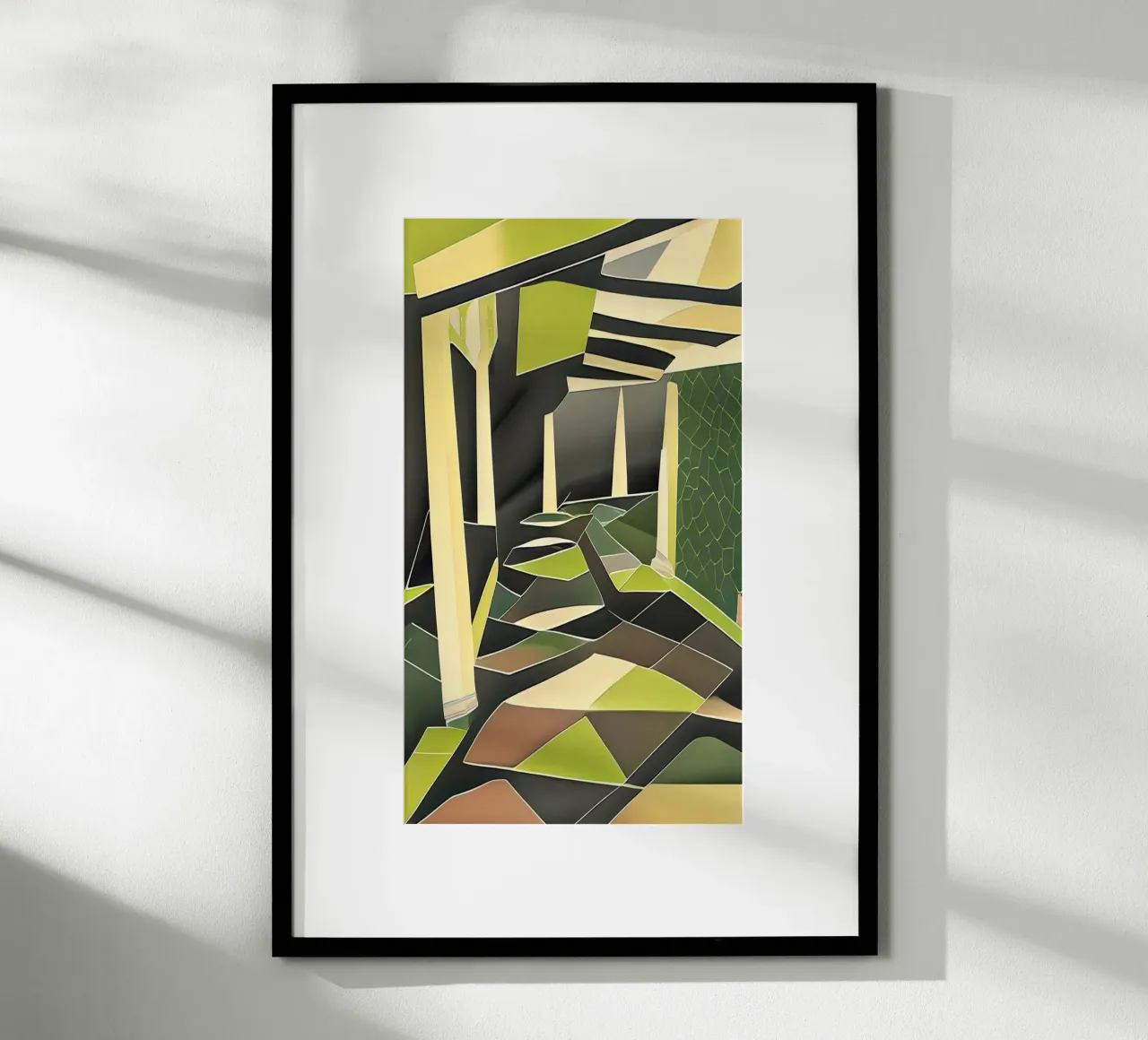 Botanische tuin_1 poster met houten frame van Abstract Art by LK