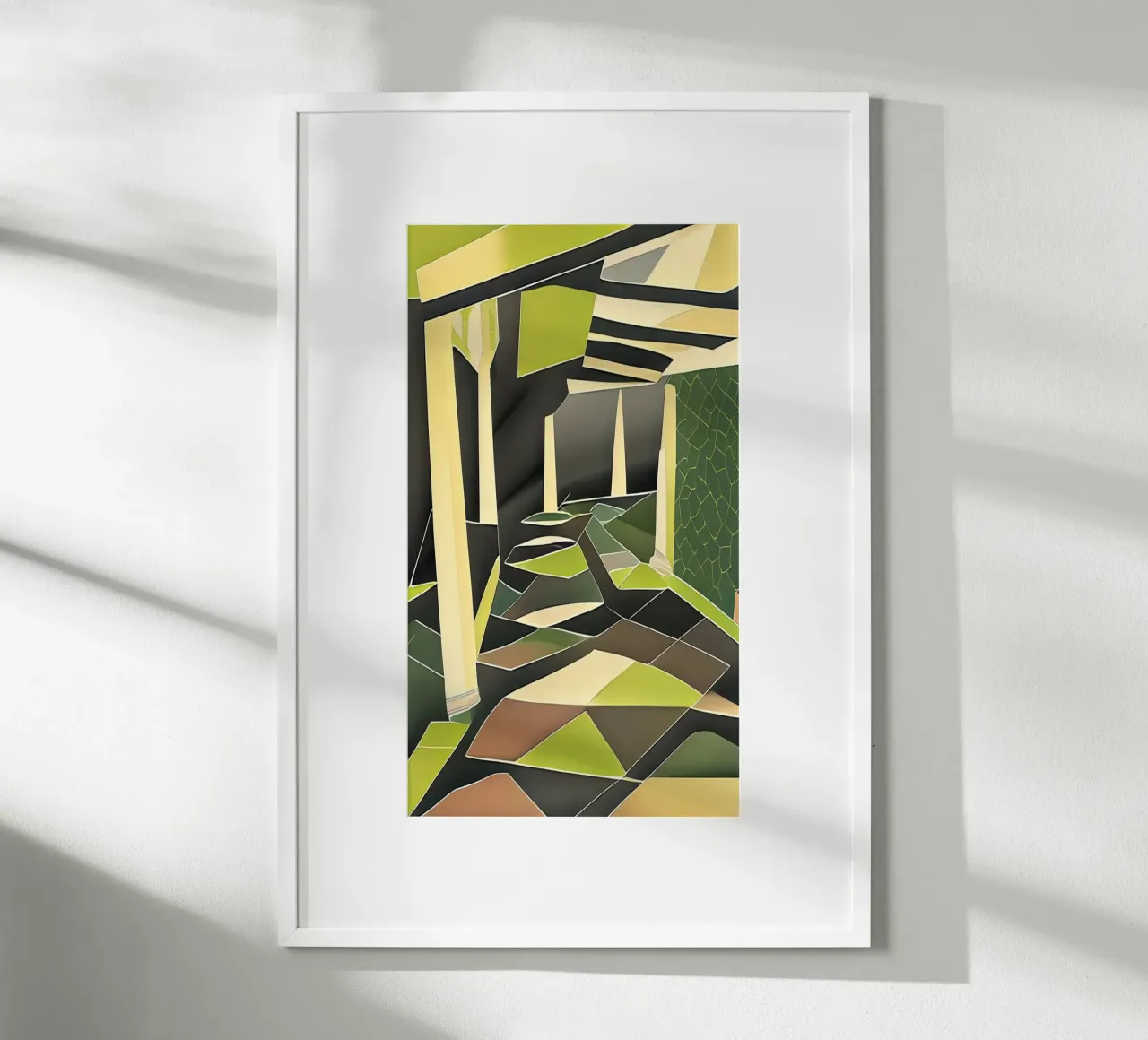 Botanische tuin_1 poster met houten frame van Abstract Art by LK