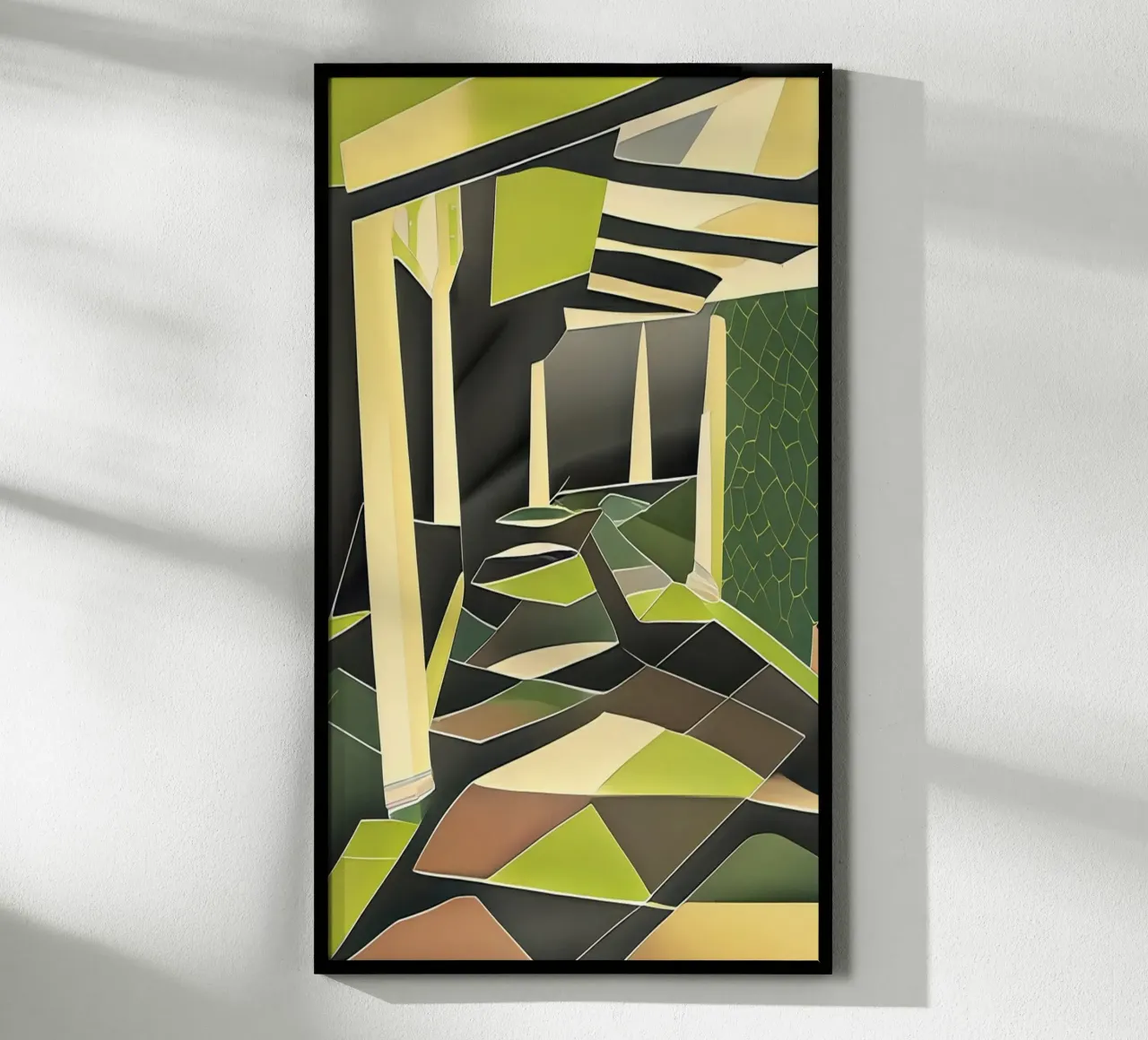 Botanische tuin_1 poster met houten frame van Abstract Art by LK